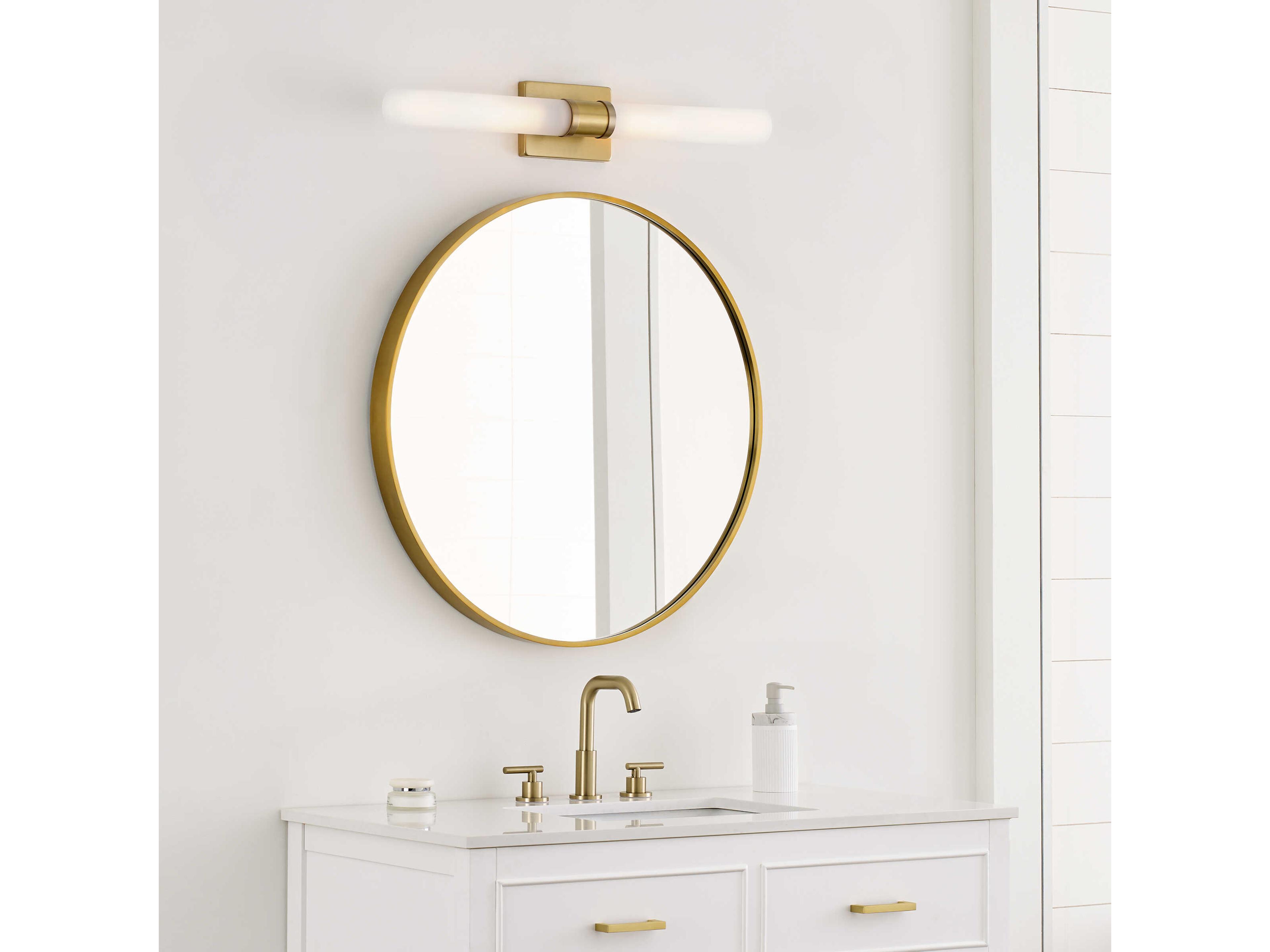 Visual Comfort Studio Keaton 2-Light Satin Brass Vanity Light