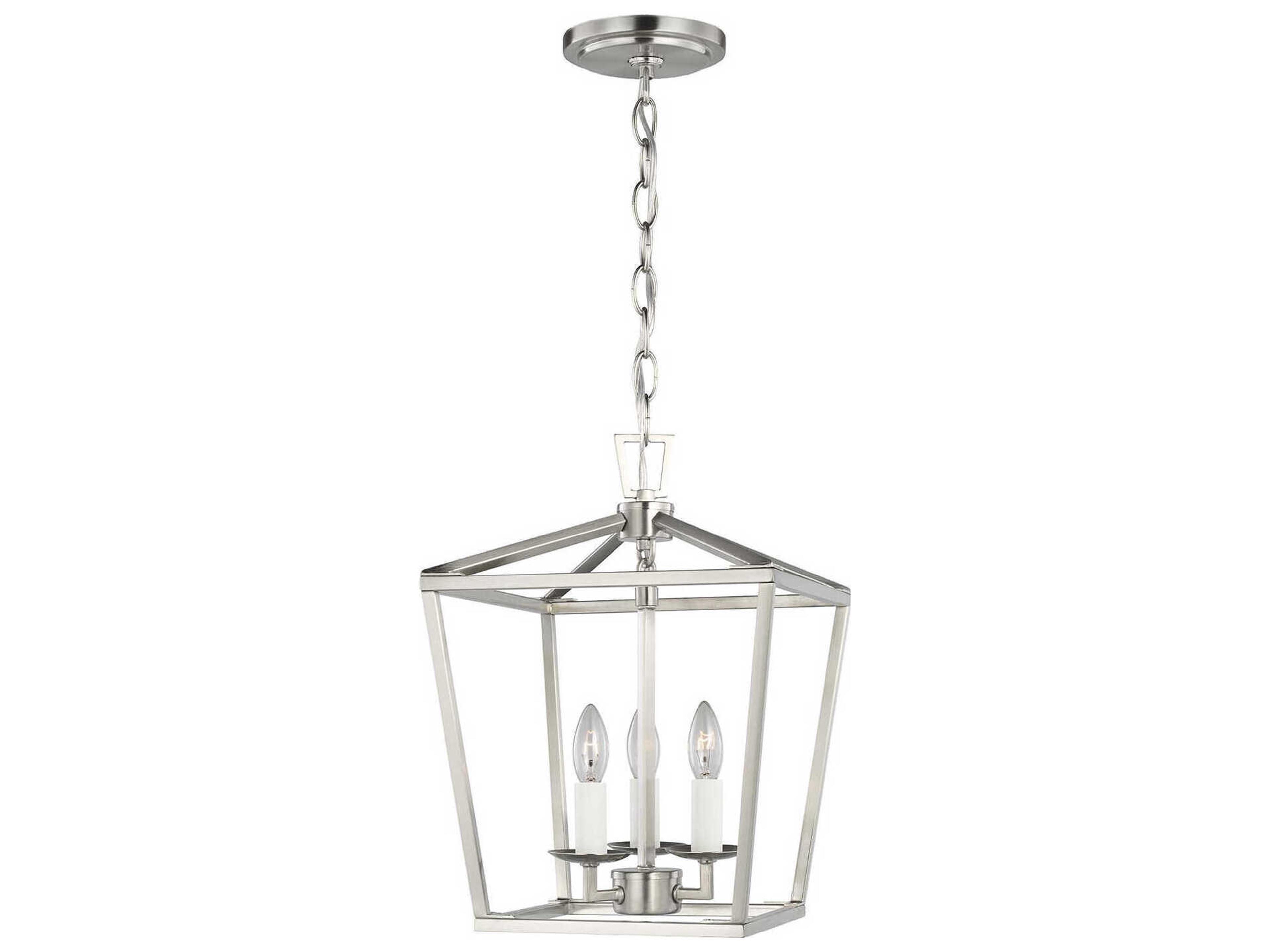 Visual Comfort Studio Dianna 3-Light Brushed Nickel Lantern Mini Pendant