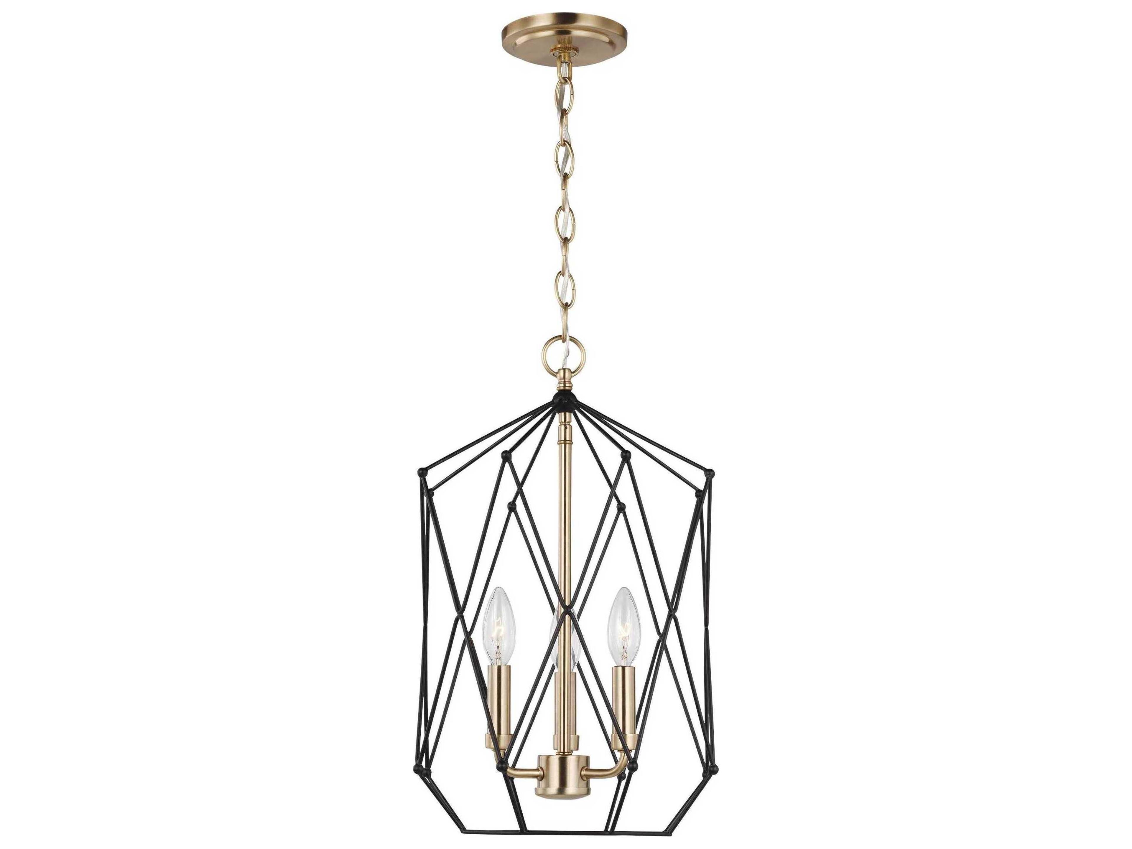 Visual Comfort Studio Zarra 3-Light Satin Brass Geometric Mini Pendant