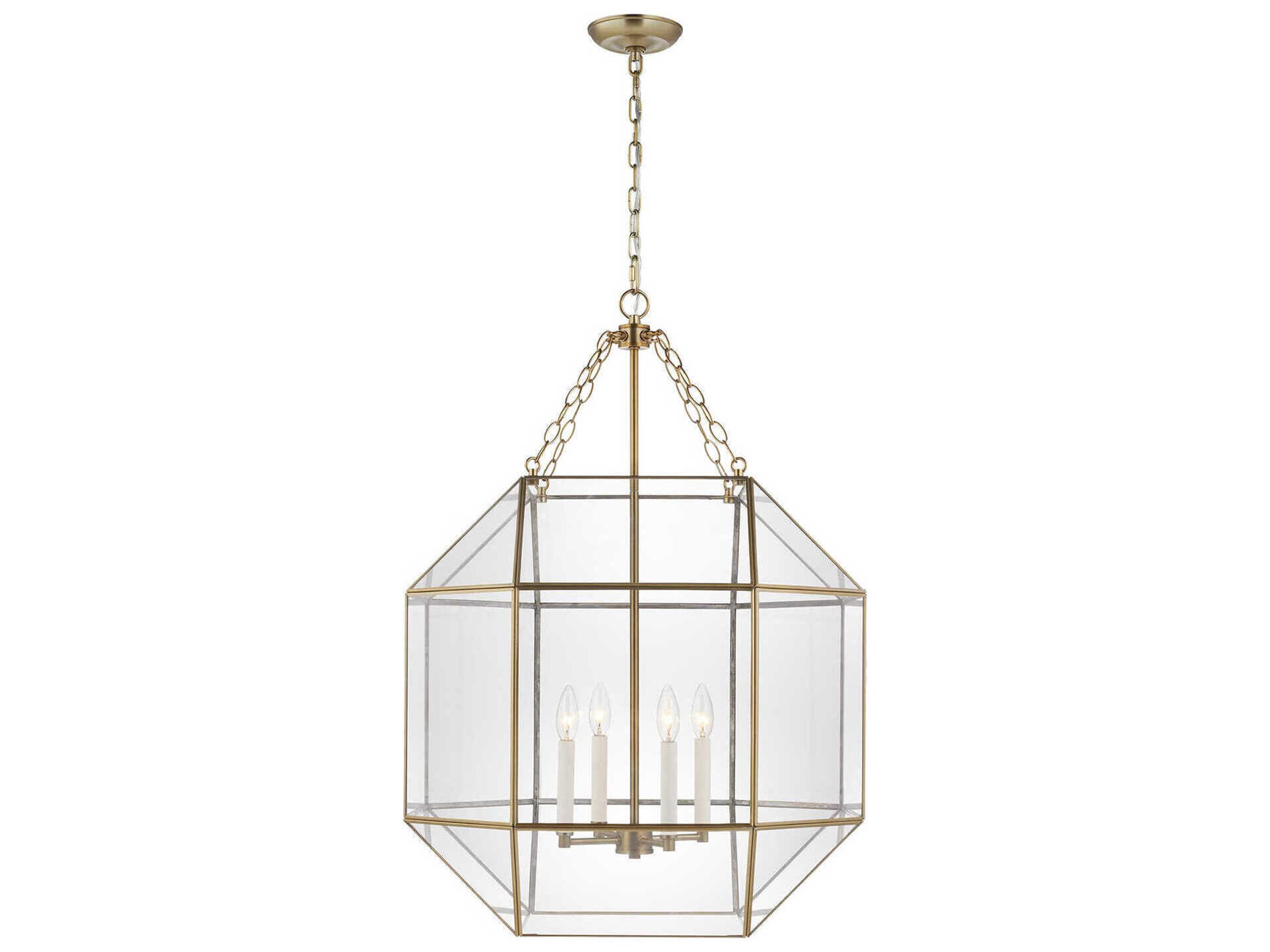 Visual Comfort Studio Morrison 4-Light Satin Brass Lantern Pendant