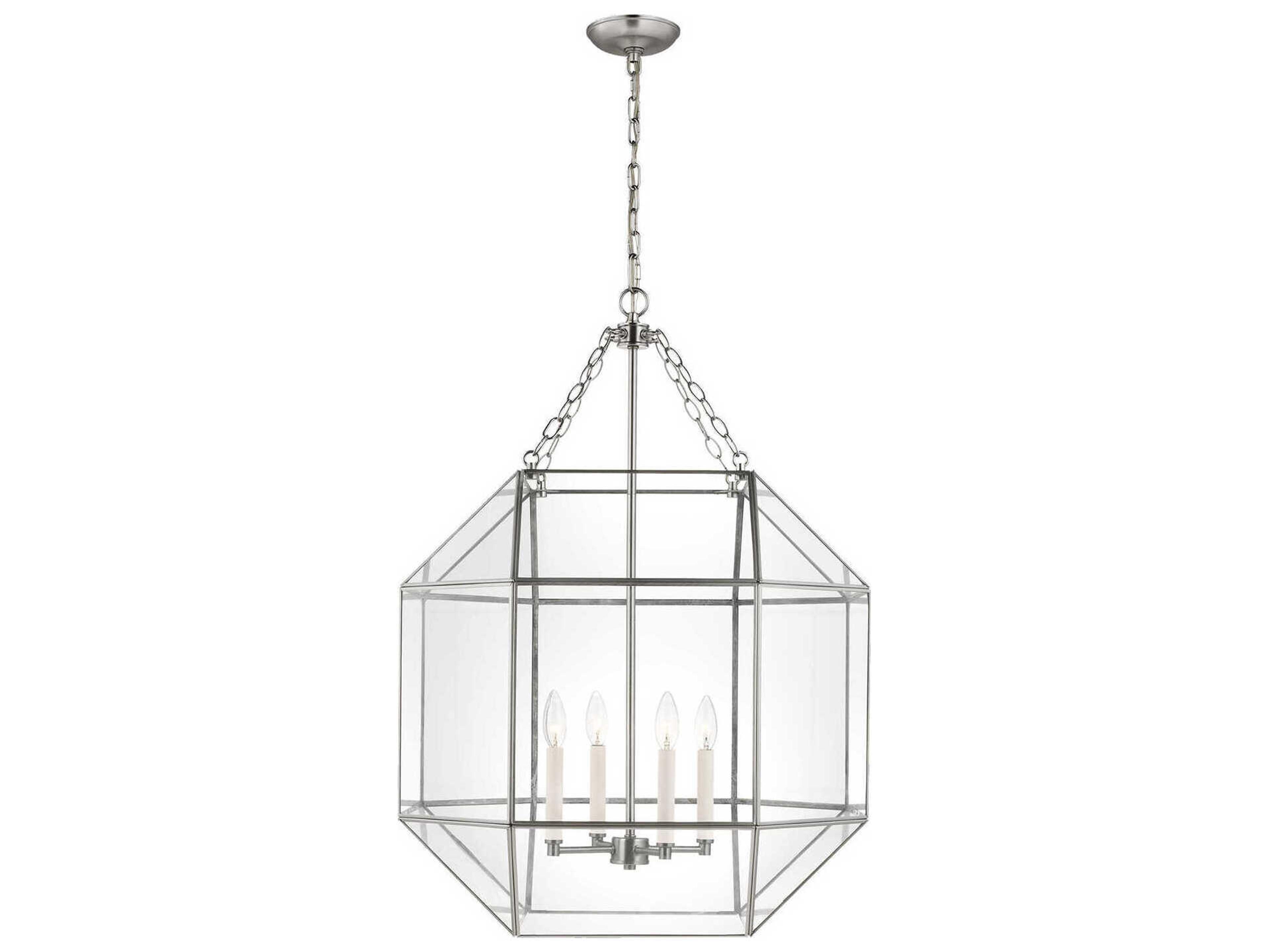 Visual Comfort Studio Morrison 4-Light Brushed Nickel Lantern Pendant
