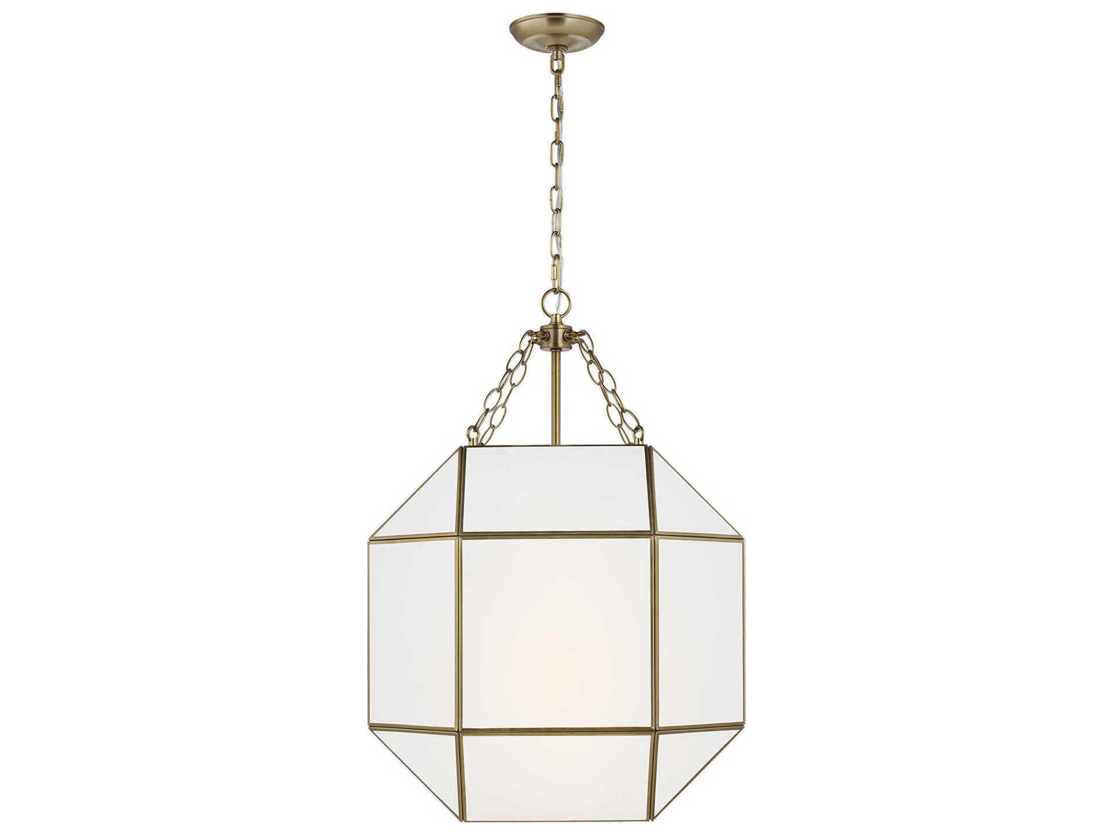 Visual Comfort Studio Morrison 3-Light Satin Brass Lantern Pendant