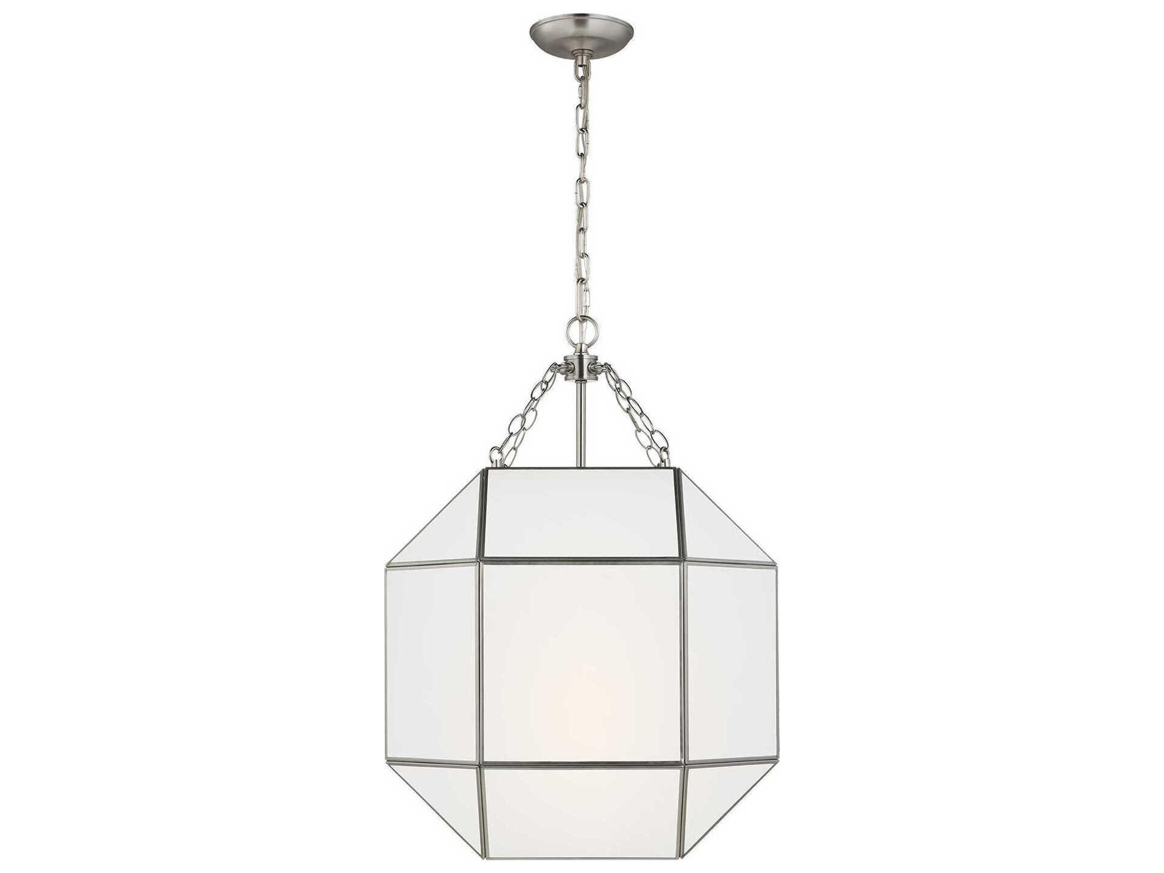 Visual Comfort Studio Morrison 3-Light Brushed Nickel Lantern Pendant