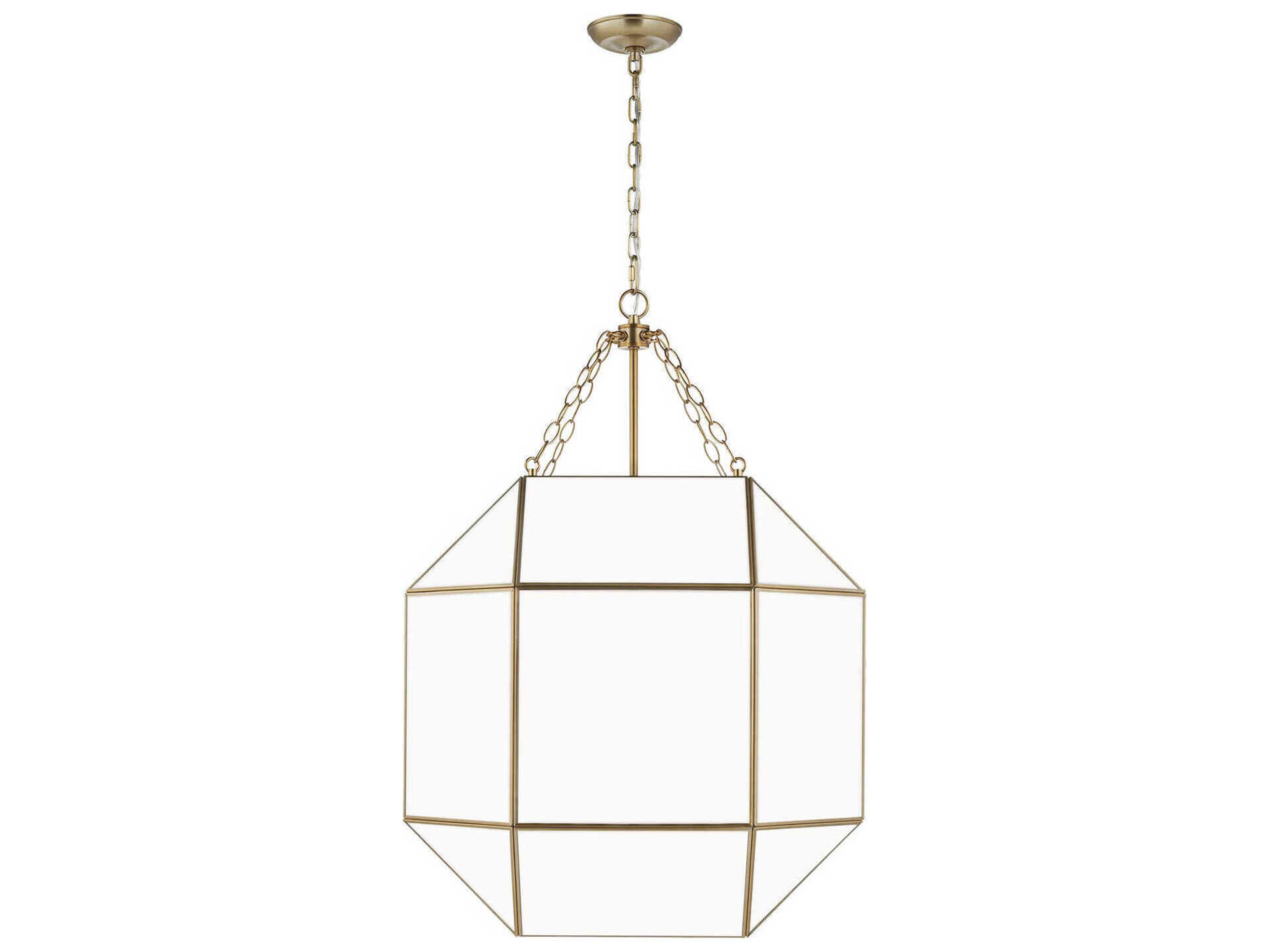 Visual Comfort Studio Morrison 4-Light Satin Brass Lantern Pendant