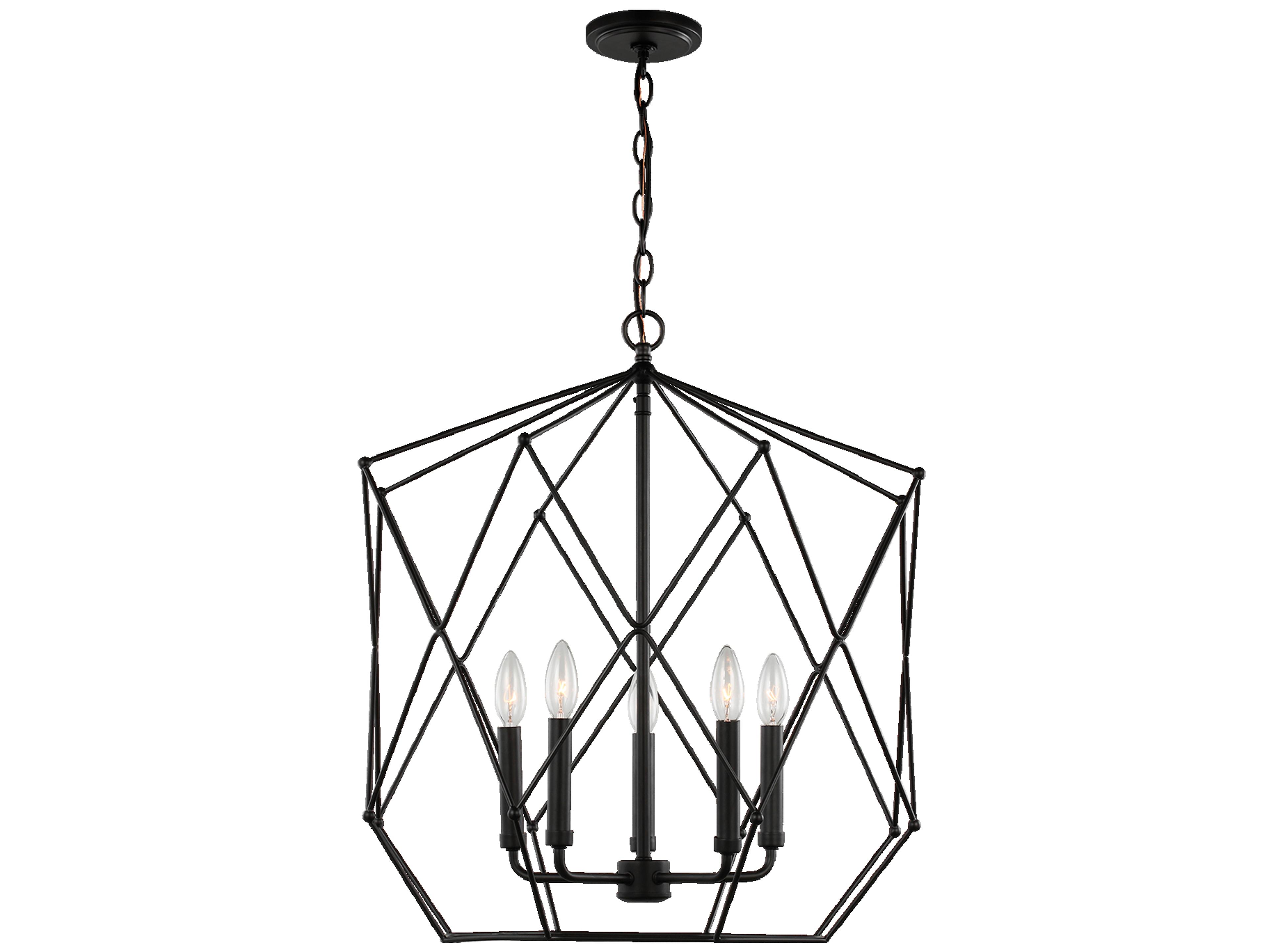 Visual Comfort Studio Zarra 5-Light Midnight Black Geometric Pendant