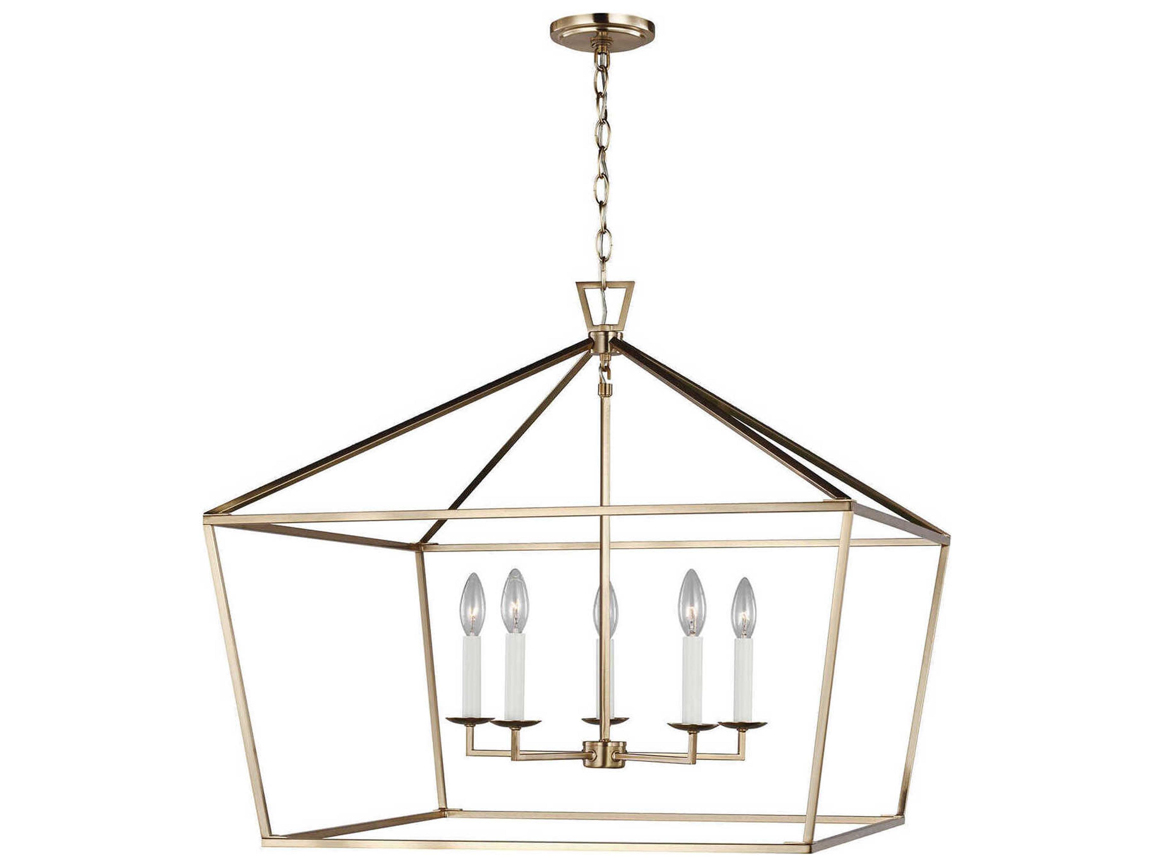 Visual Comfort Studio Dianna 5-Light Satin Brass Lantern Pendant