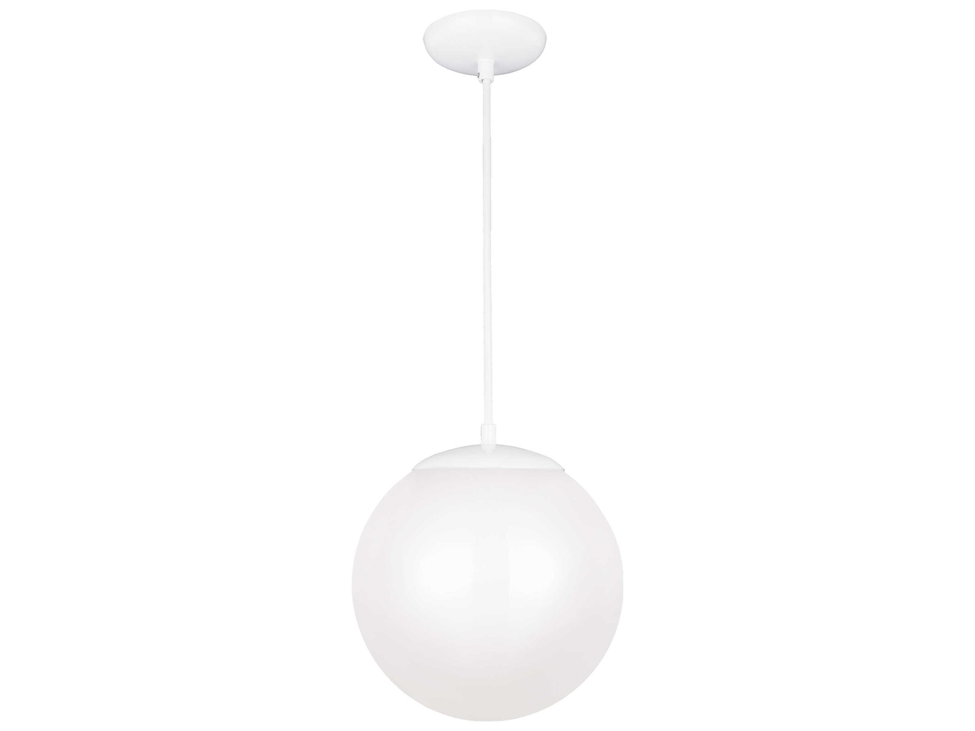 Visual Comfort Studio Leo 1-Light White Globe Mini Pendant