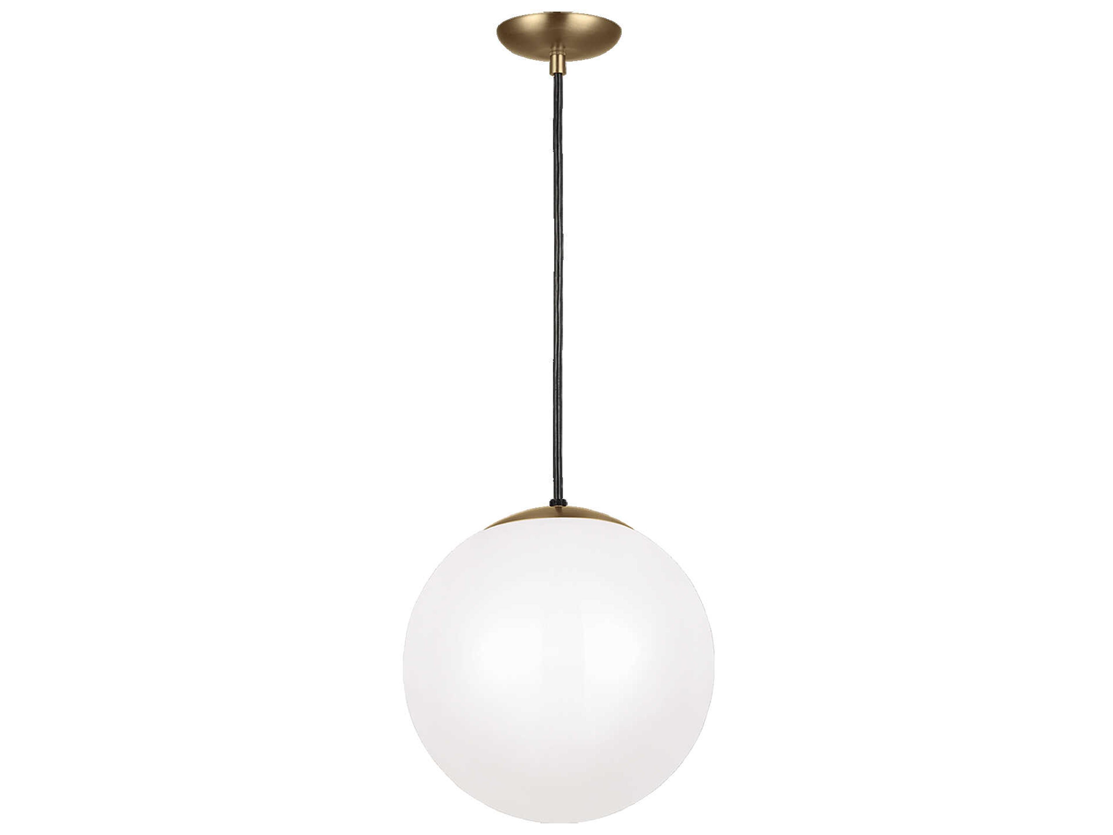 Visual Comfort Studio Leo 1-Light Satin Brass Globe Pendant
