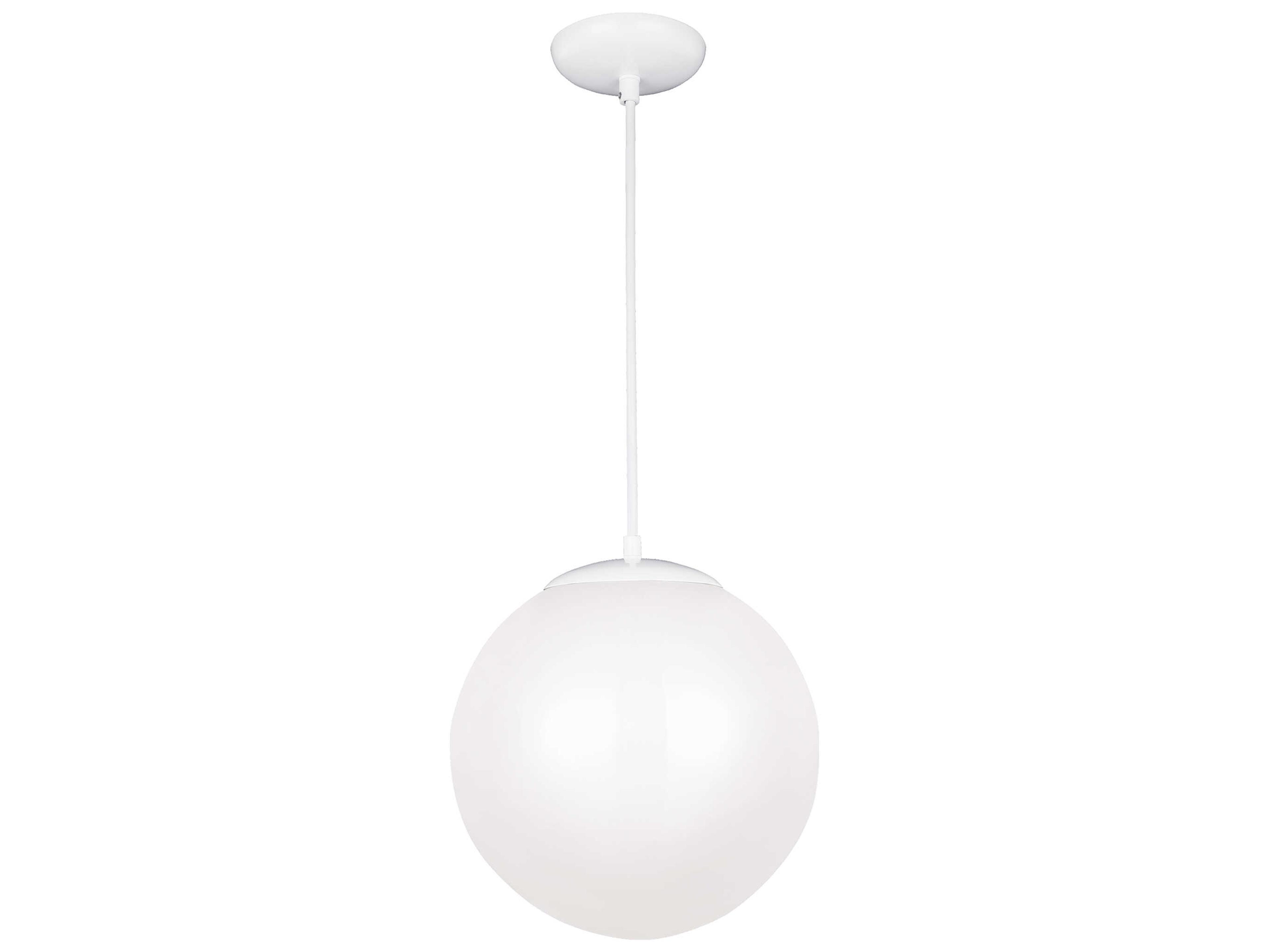 Visual Comfort Studio Leo 1-Light White Globe Pendant