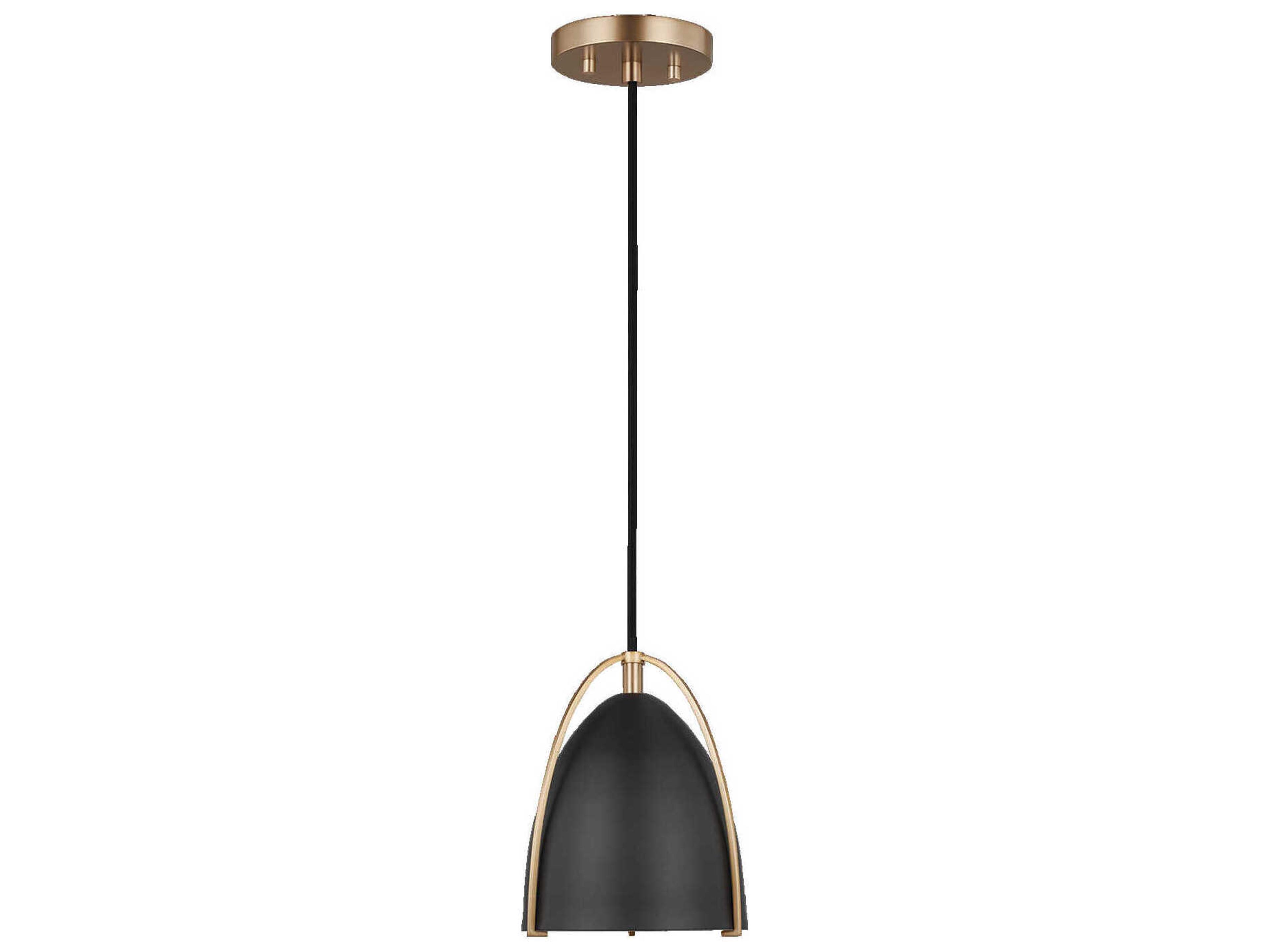 Visual Comfort Studio Norman 1-Light Satin Brass Mini Pendant