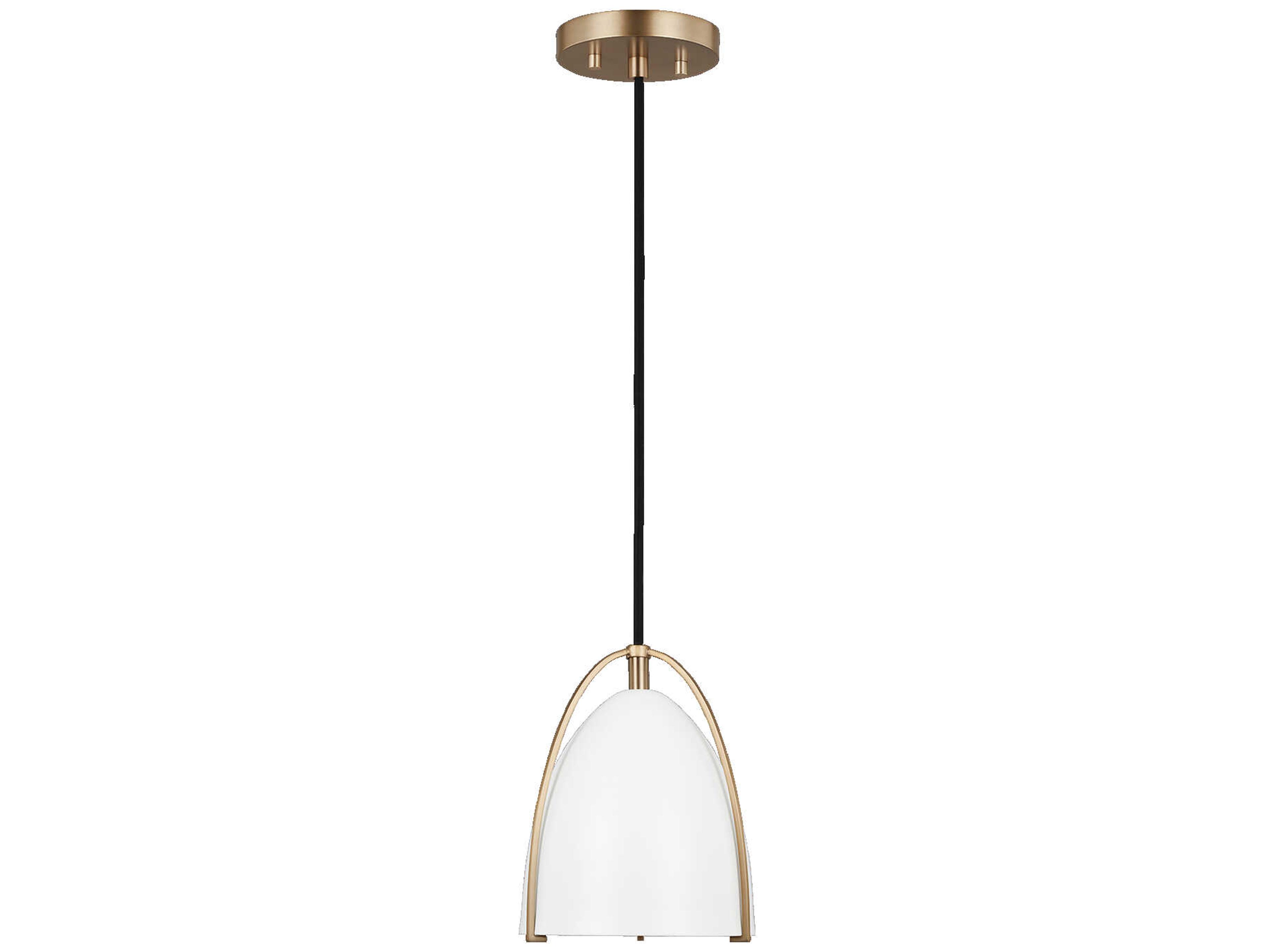 Visual Comfort Studio Norman 1-Light Satin Brass Mini Pendant