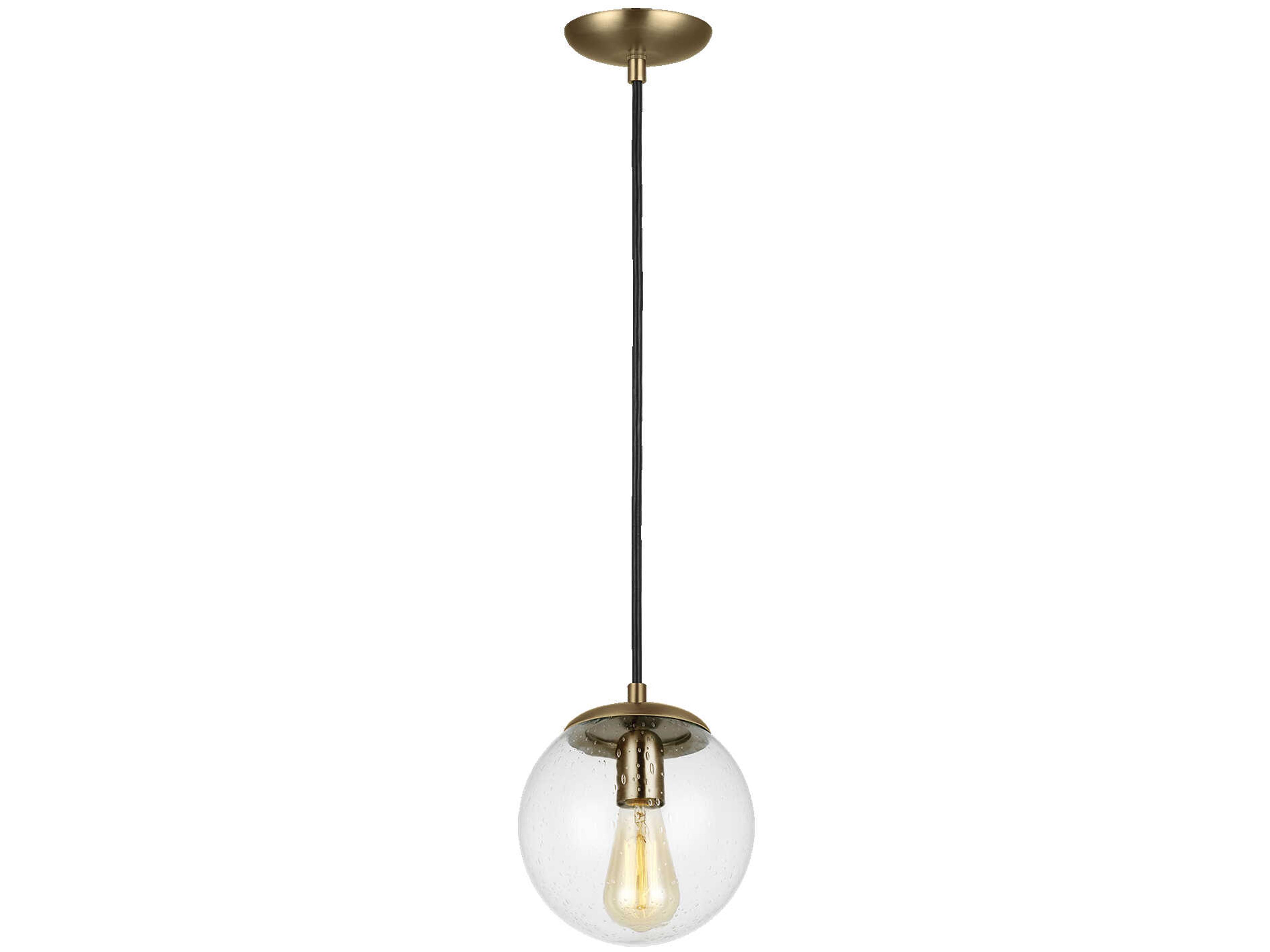 Visual Comfort Studio Leo 1-Light Satin Brass Globe Mini Pendant