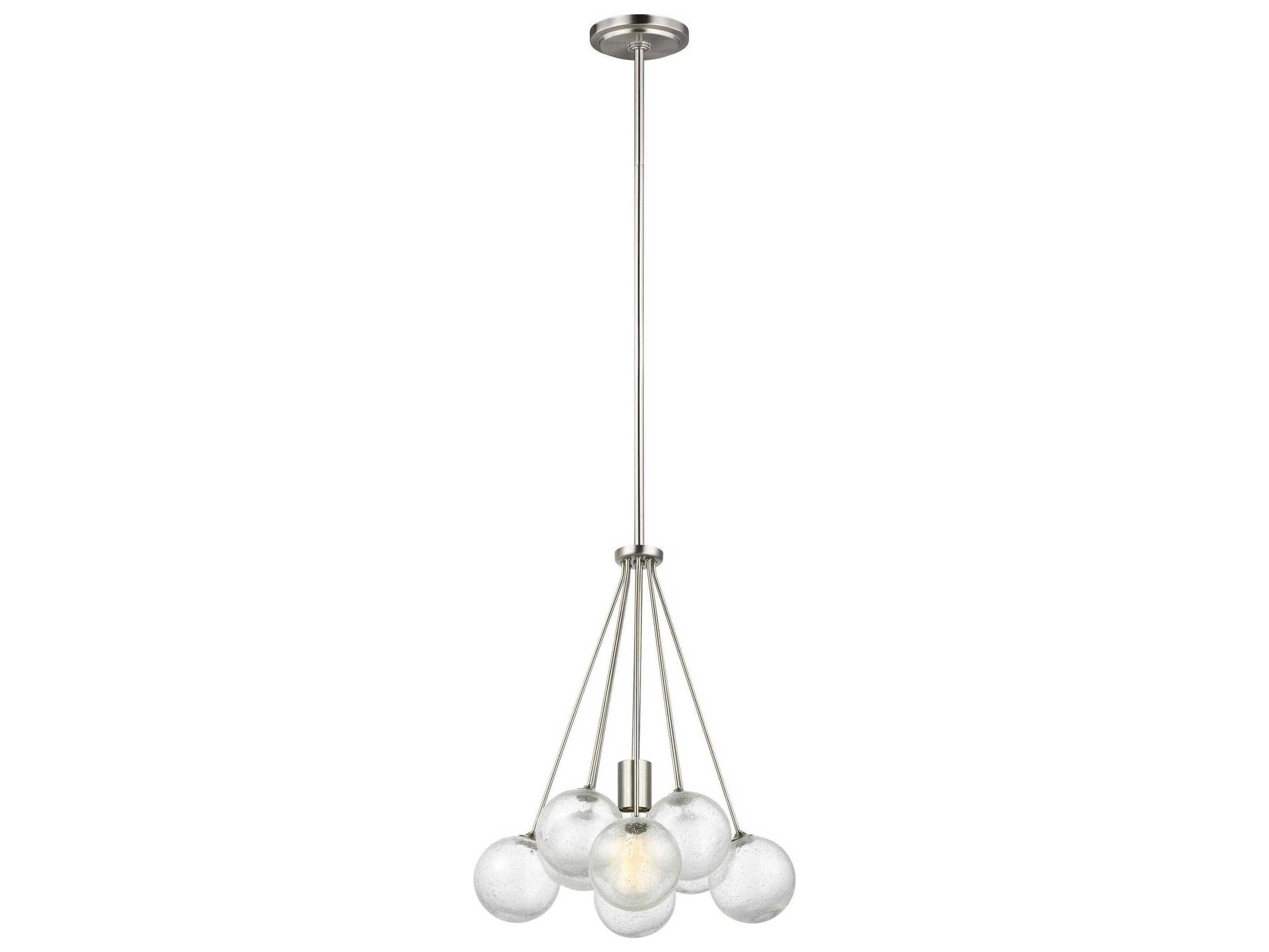 Visual Comfort Studio Bronzeville 1-Light Brushed Nickel Globe Pendant