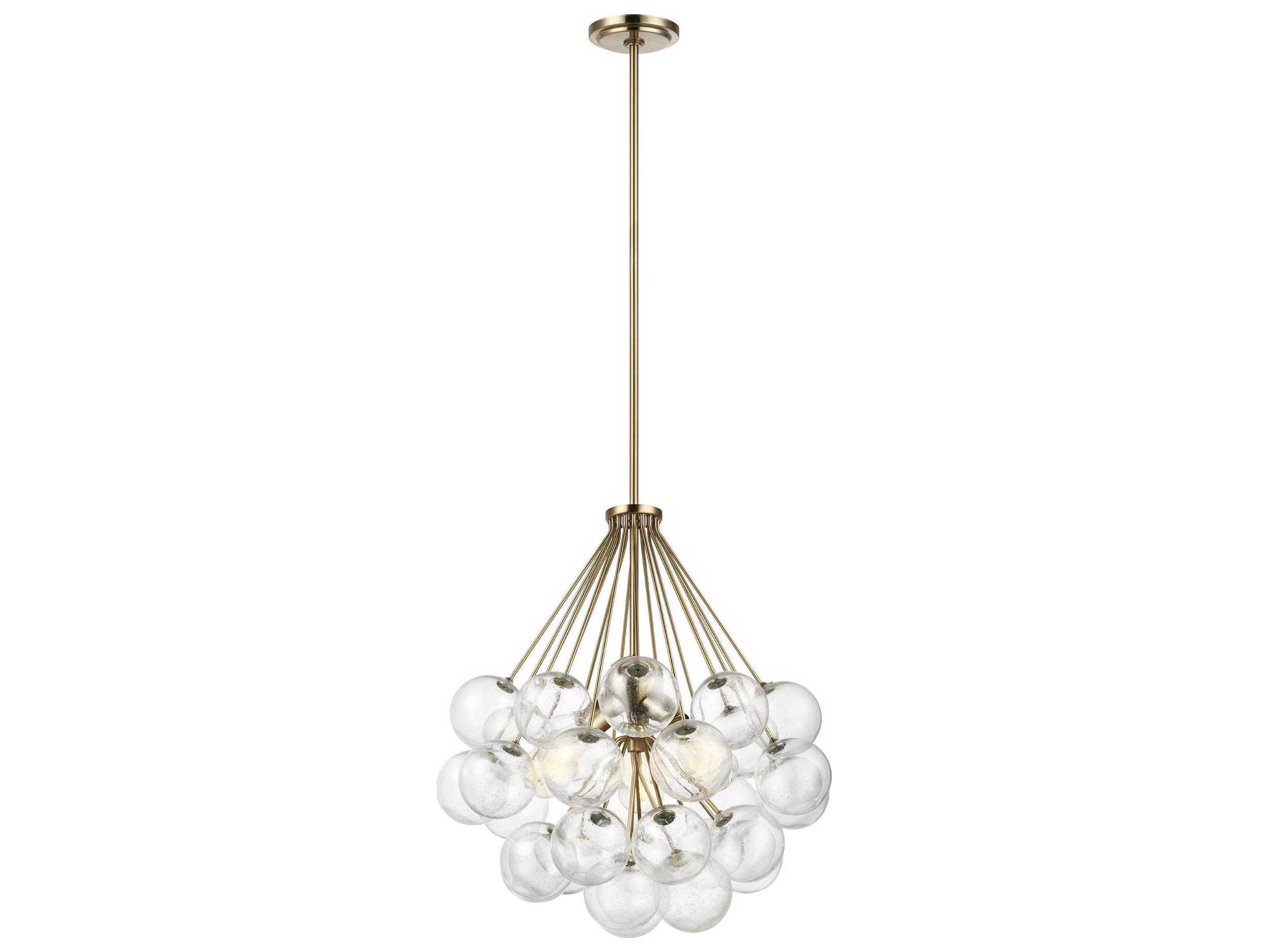 Visual Comfort Studio Bronzeville 3-Light Satin Brass Globe Pendant