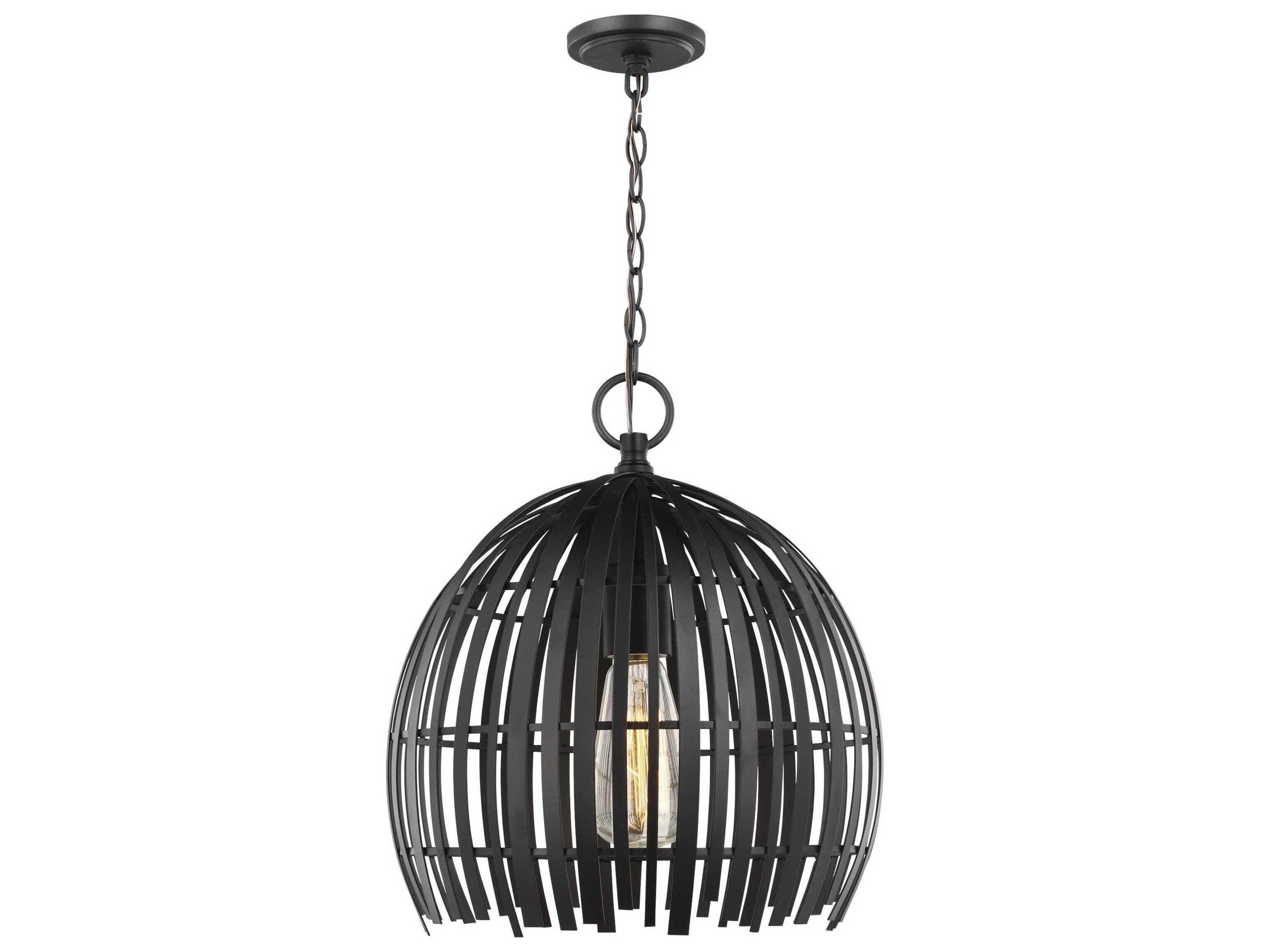 Visual Comfort Studio Hanalei 1-Light Midnight Black Dome Mini Pendant