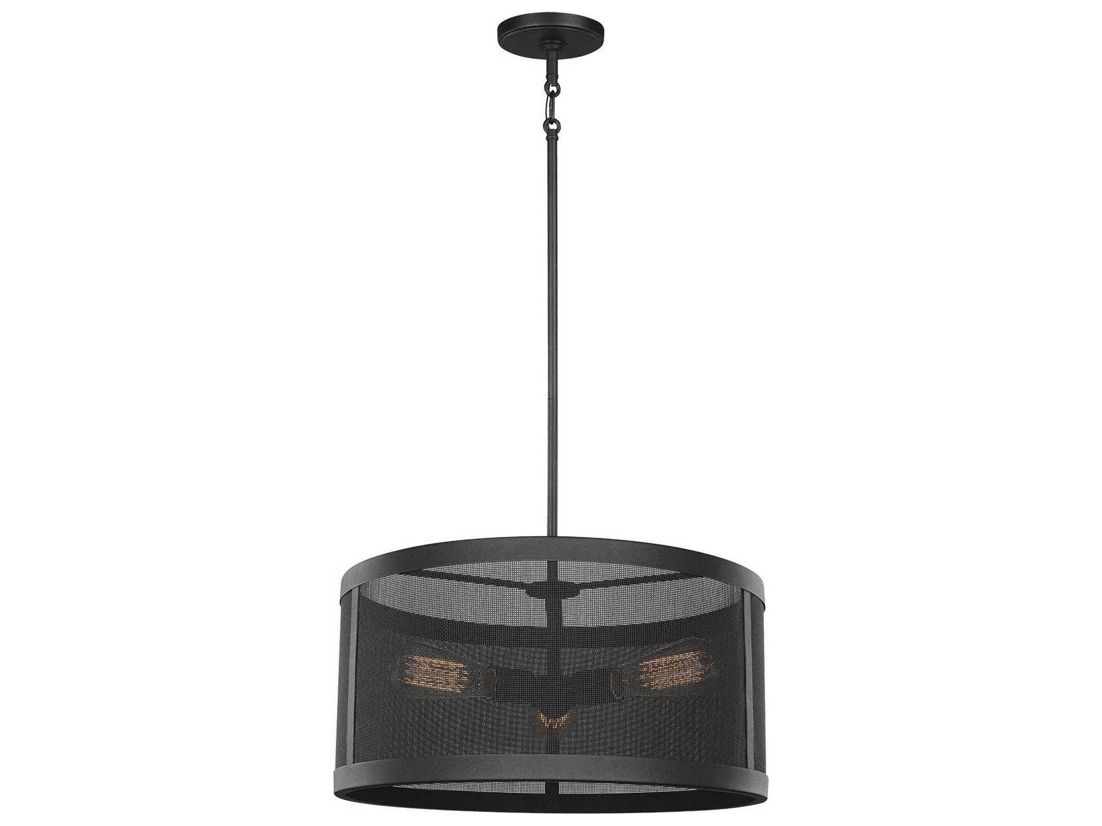 Visual Comfort Studio Gereon 3-Light Black Pendant