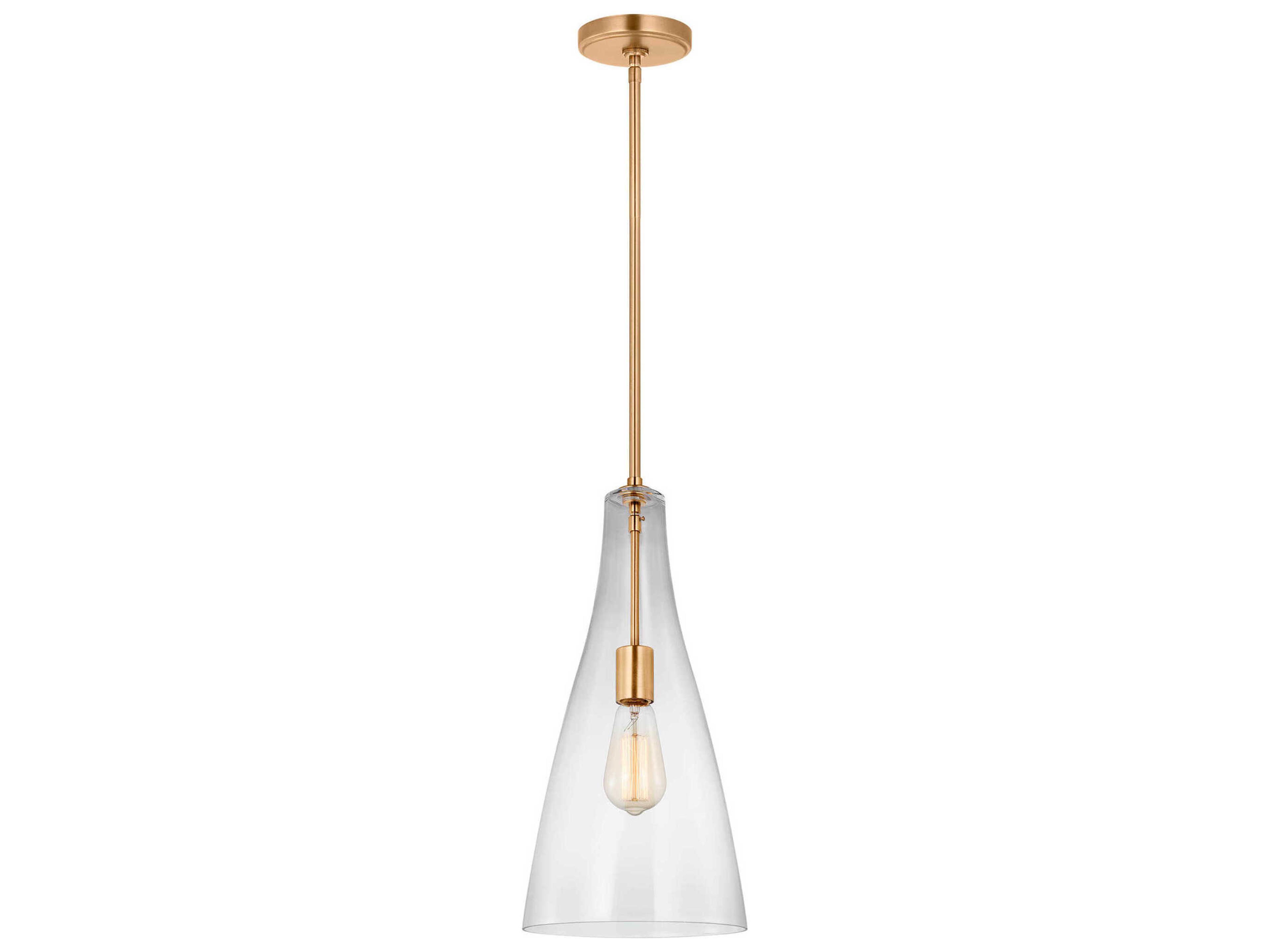 Visual Comfort Studio Arilda 1-Light Satin Brass Mini Pendant