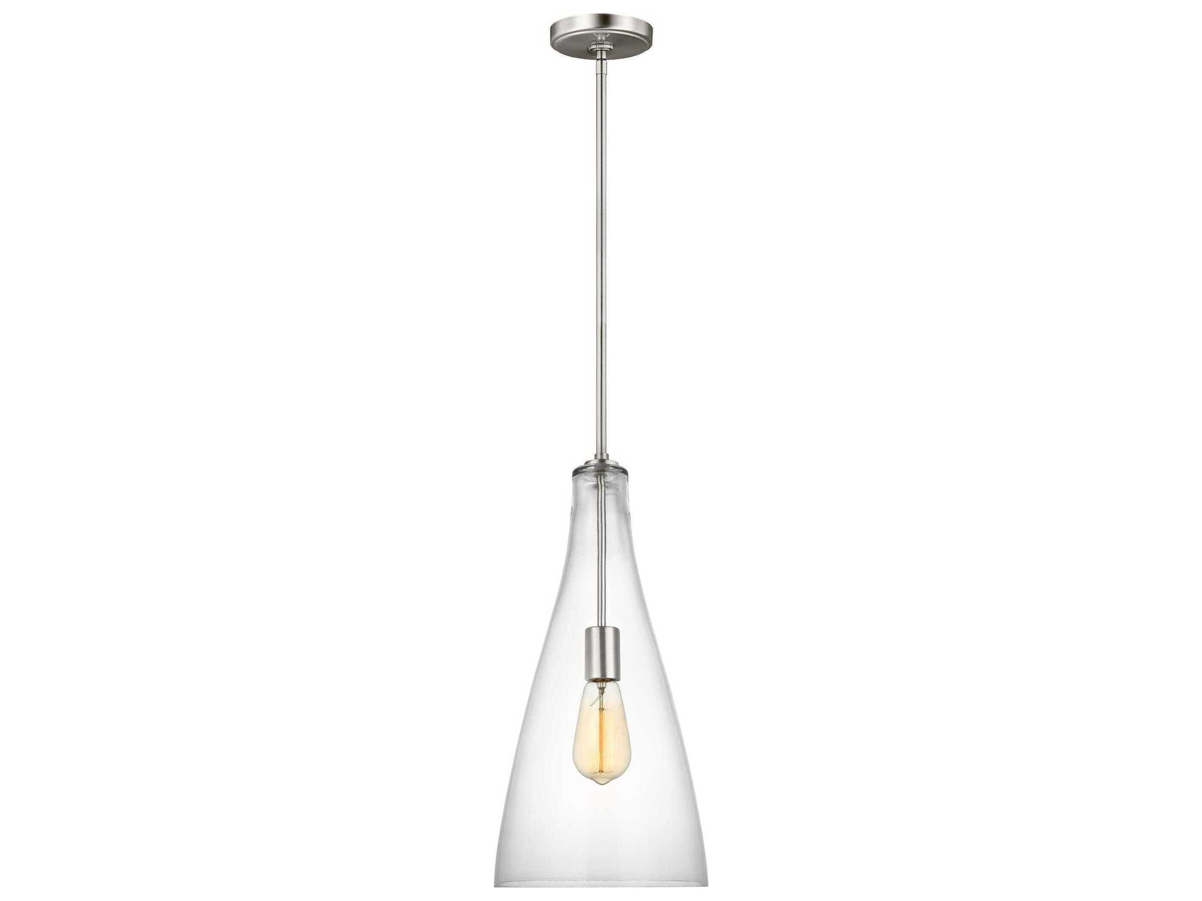 Visual Comfort Studio Arilda 1-Light Brushed Nickel Mini Pendant