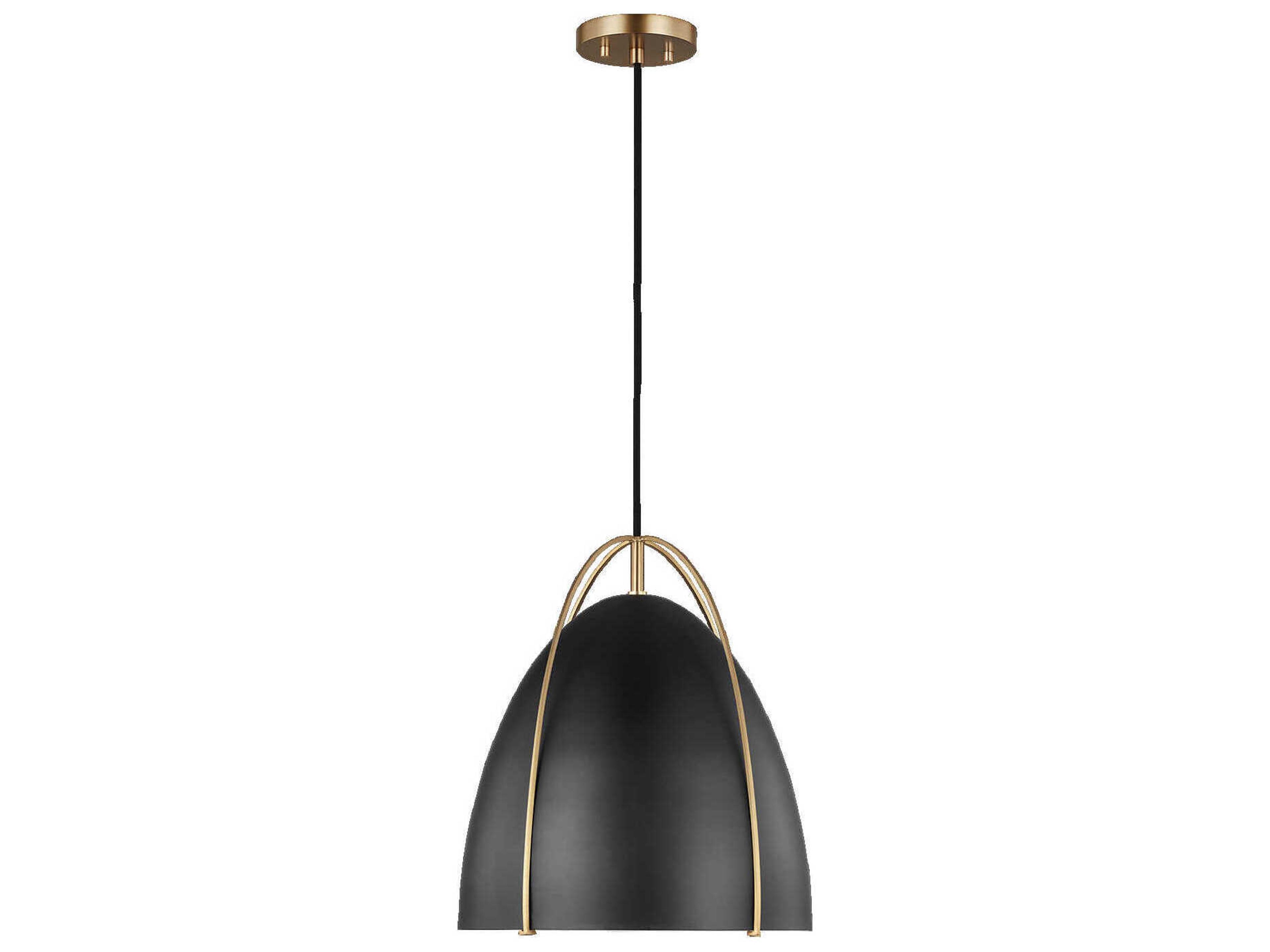 Visual Comfort Studio Norman 1-Light Satin Brass Pendant