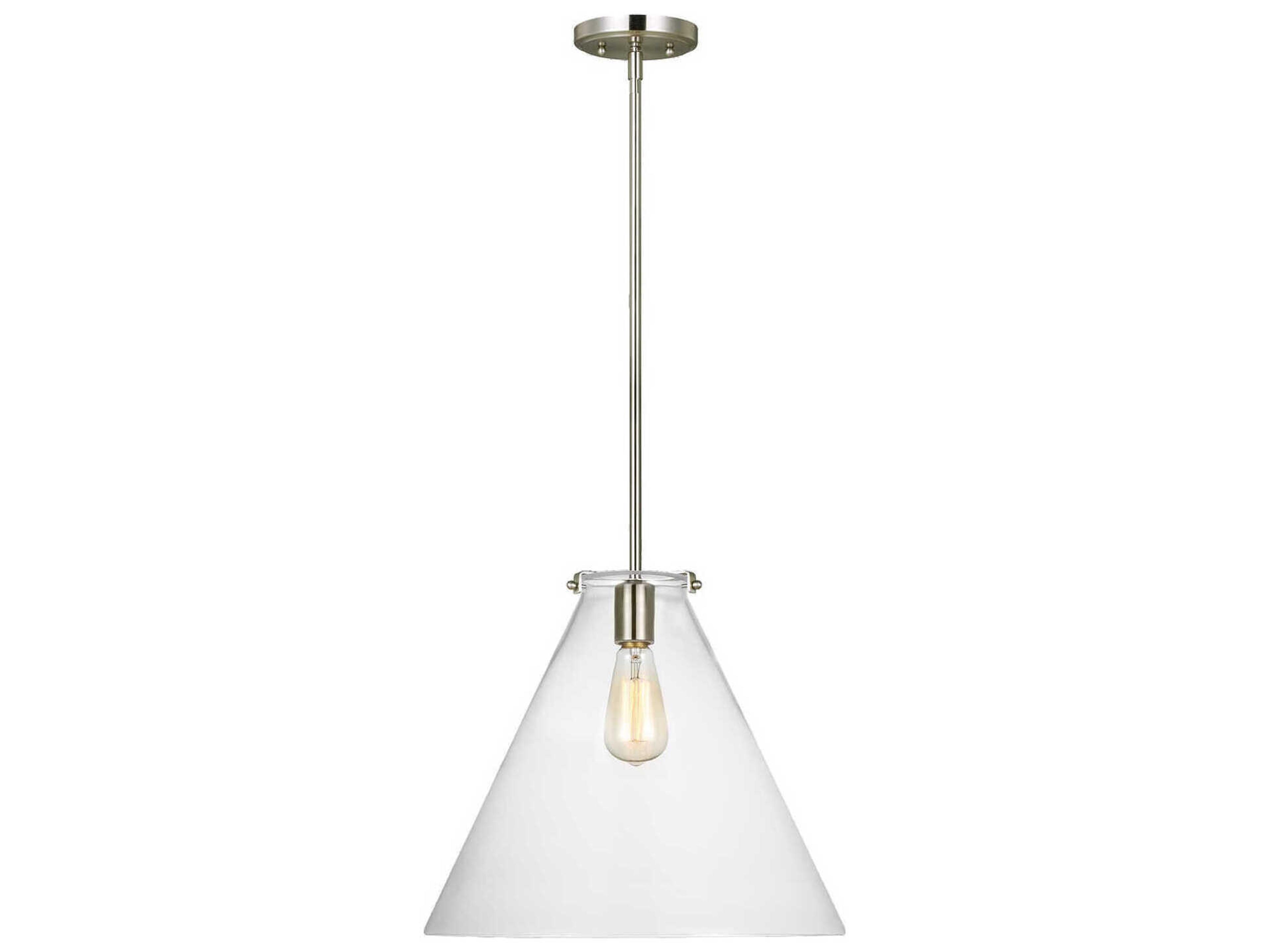 Visual Comfort Studio Kate 1-Light Brushed Nickel Pendant