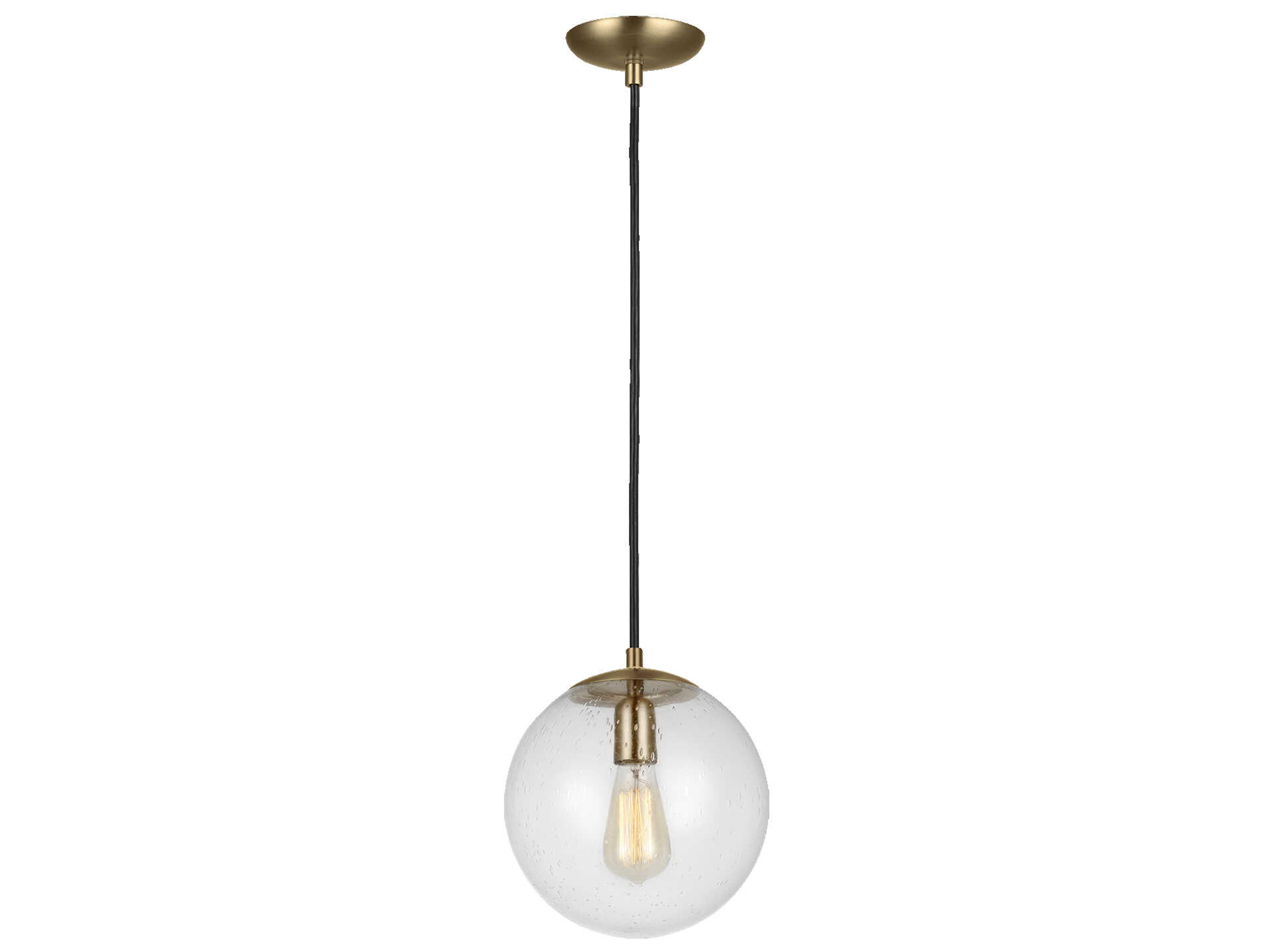 Visual Comfort Studio Leo 1-Light Satin Brass Globe Mini Pendant