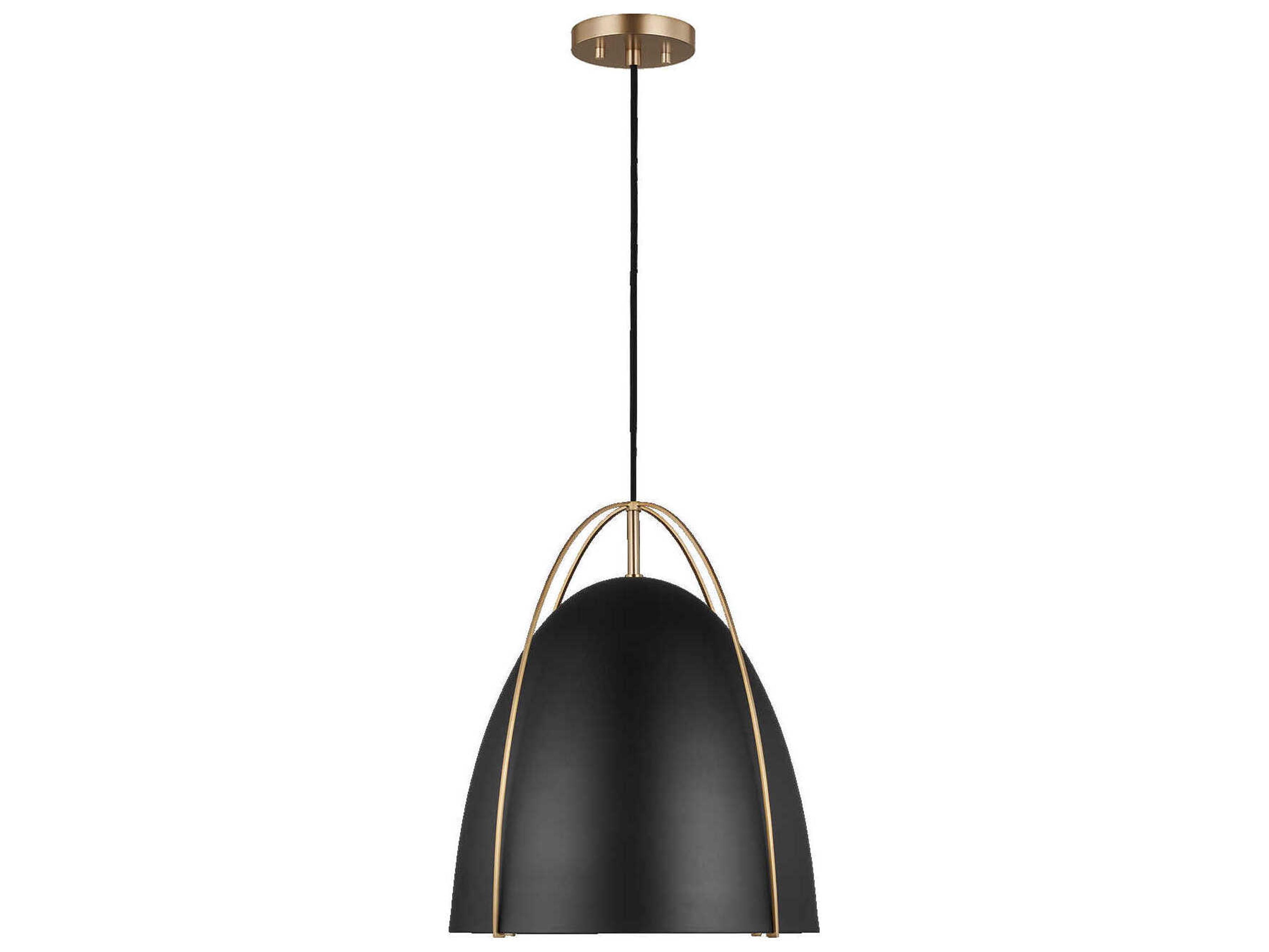 Visual Comfort Studio Norman 1-Light Satin Brass Pendant