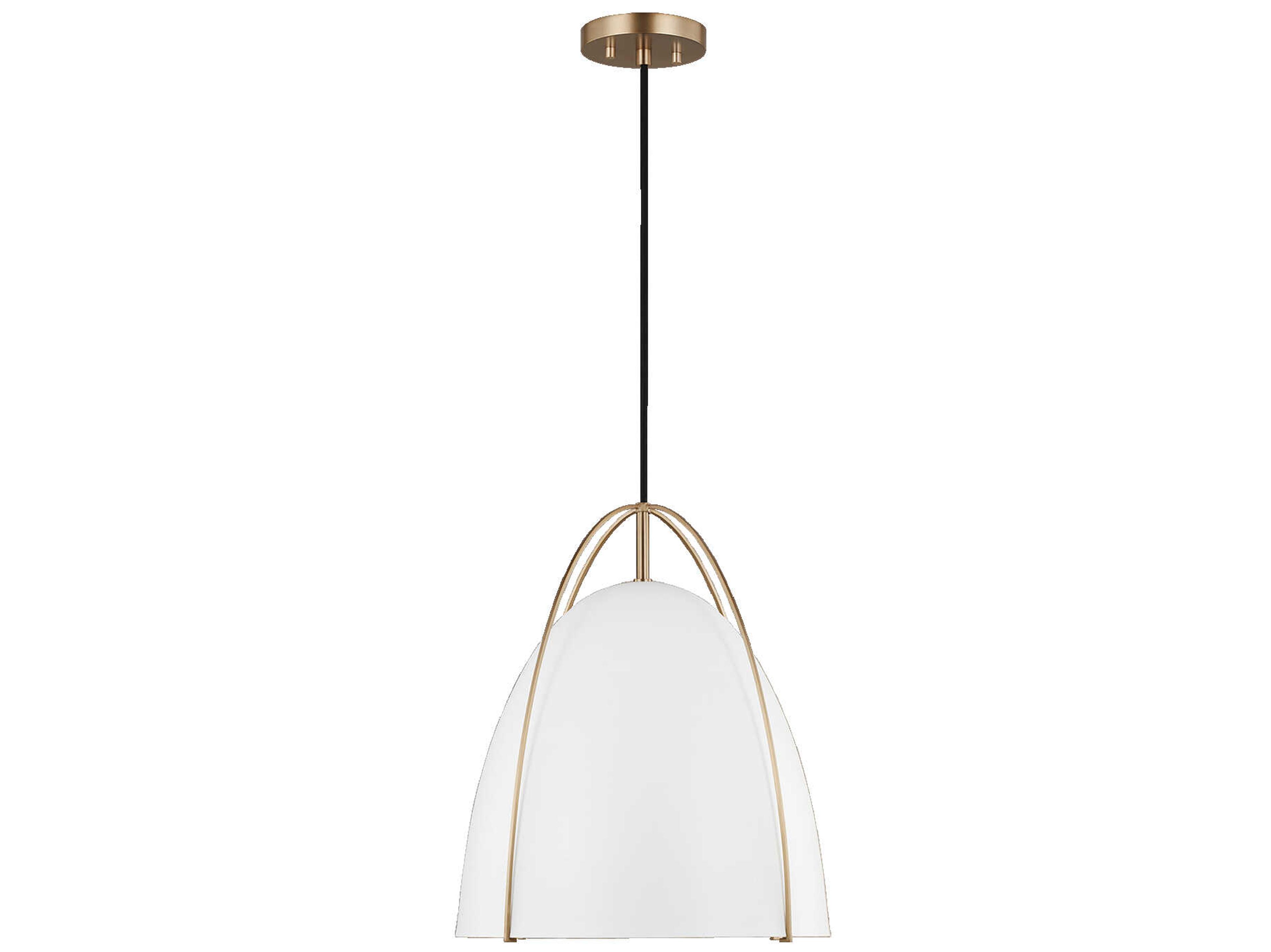 Visual Comfort Studio Norman 1-Light Satin Brass Pendant
