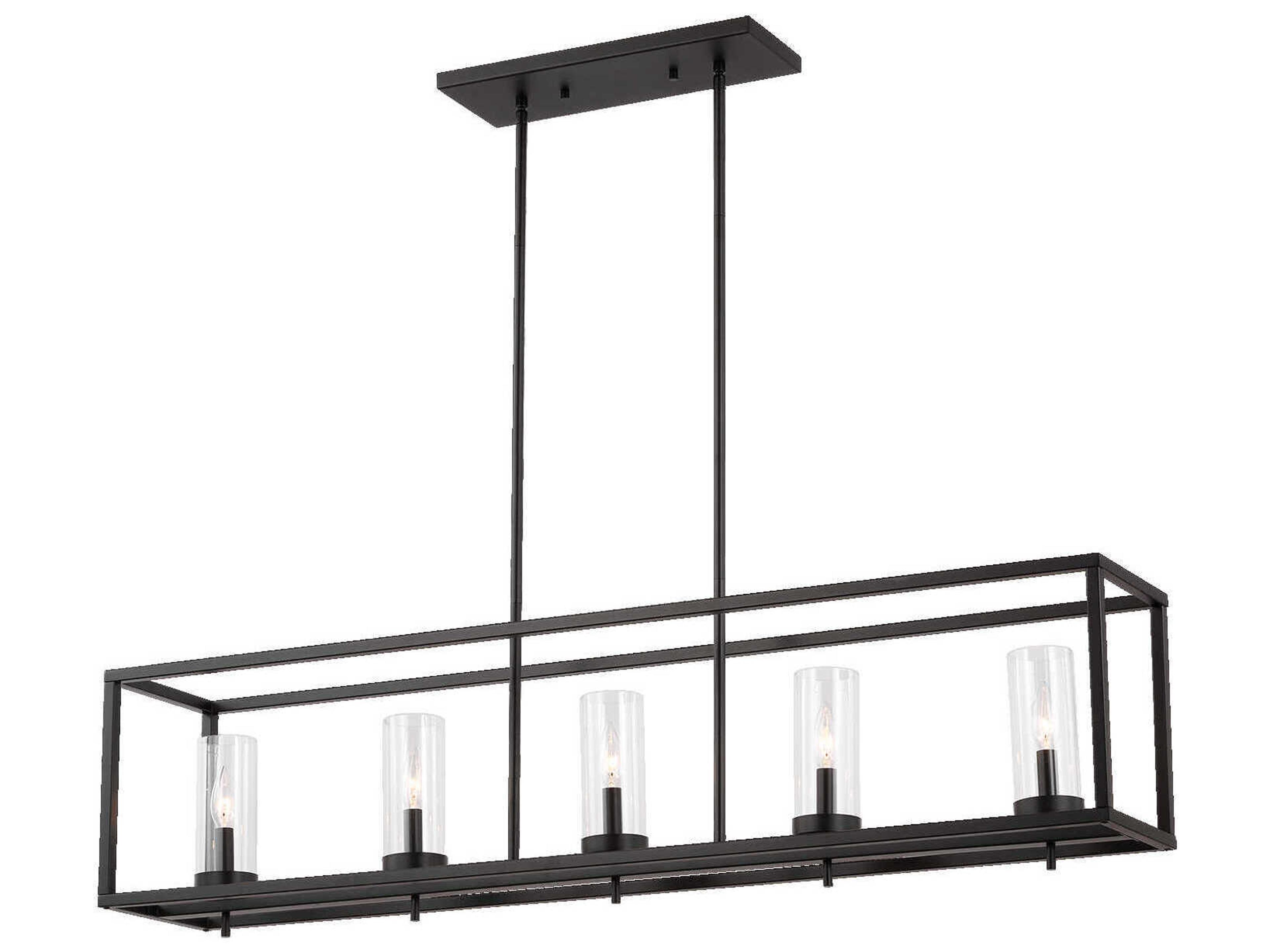 Visual Comfort Studio Zire 5-Light Midnight Black Cylinder Island Pendant