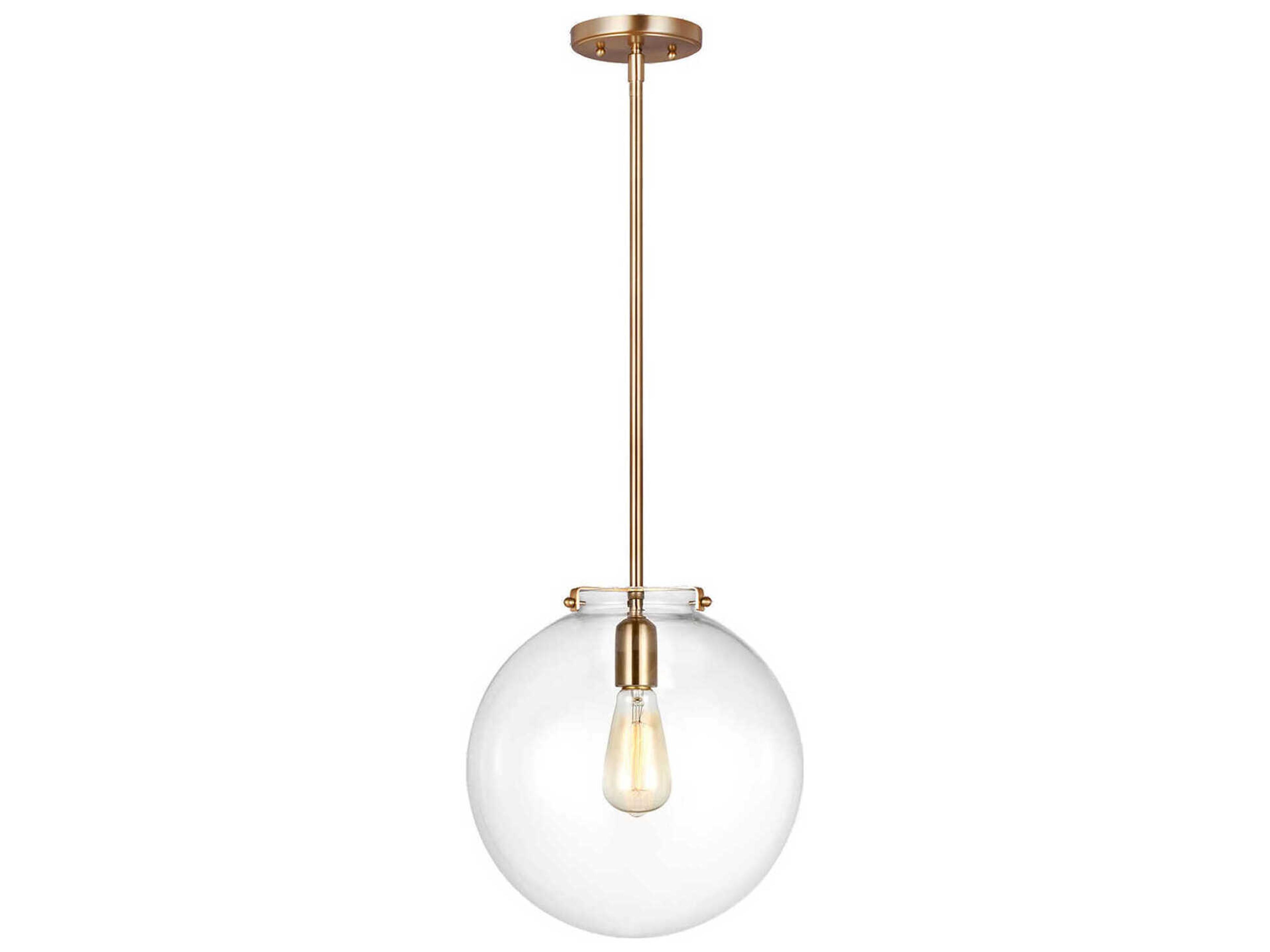 Visual Comfort Studio Kate 1-Light Satin Brass Globe Mini Pendant