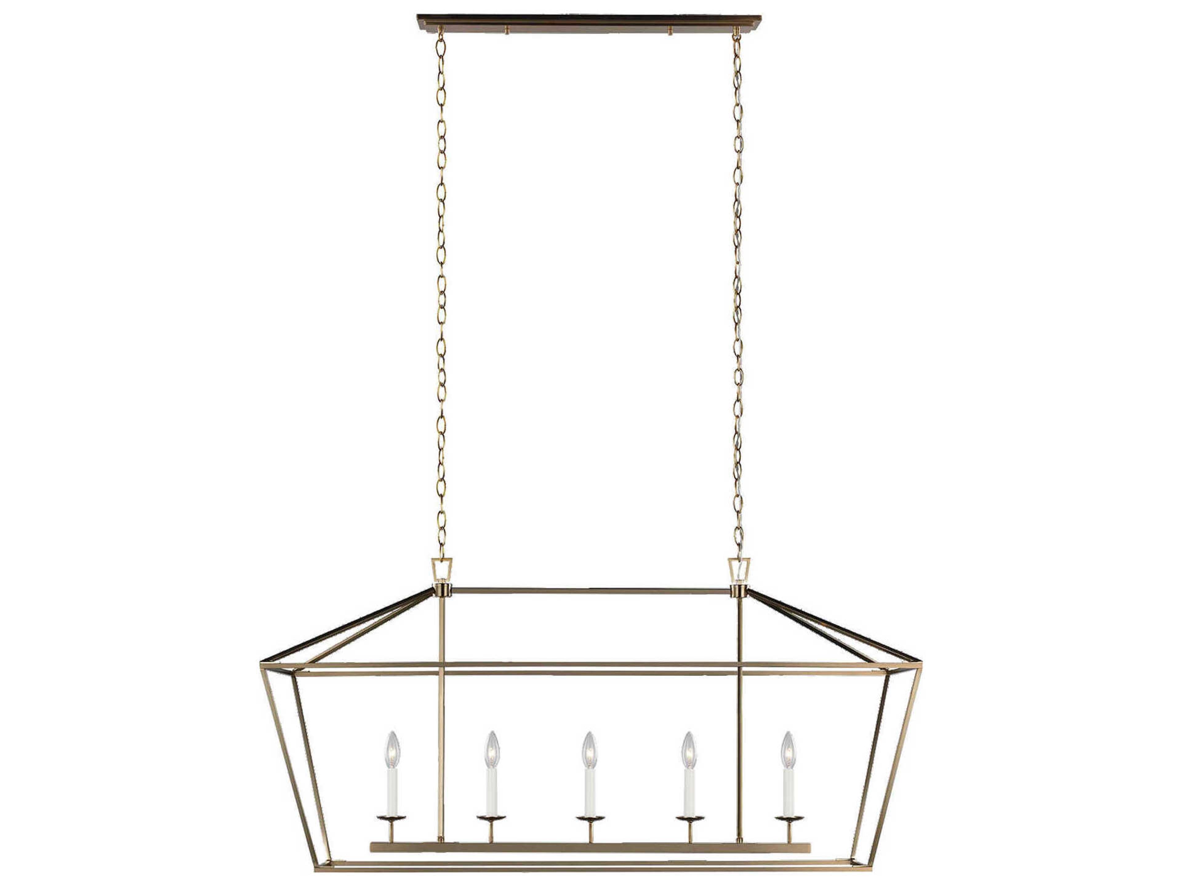 Visual Comfort Studio Dianna 5-Light Satin Brass Lantern Island Pendant
