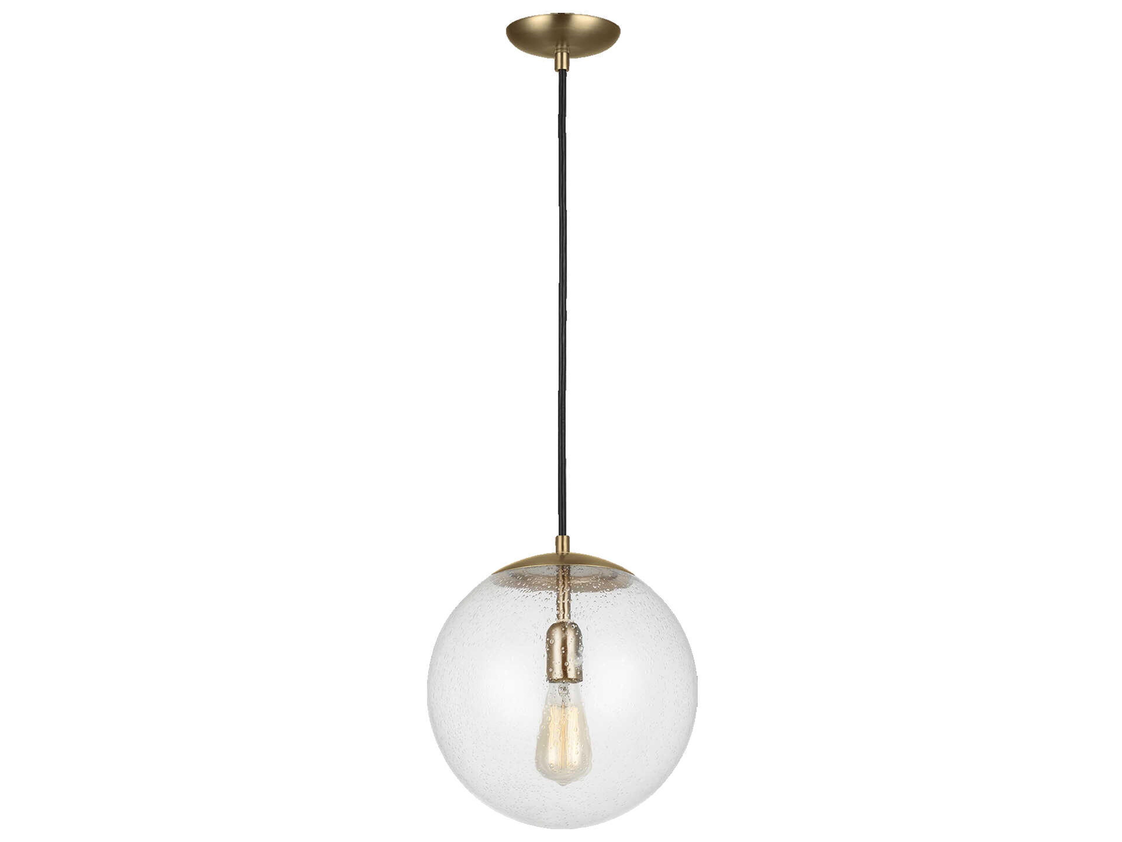 Visual Comfort Studio Leo 1-Light Satin Brass Globe Mini Pendant