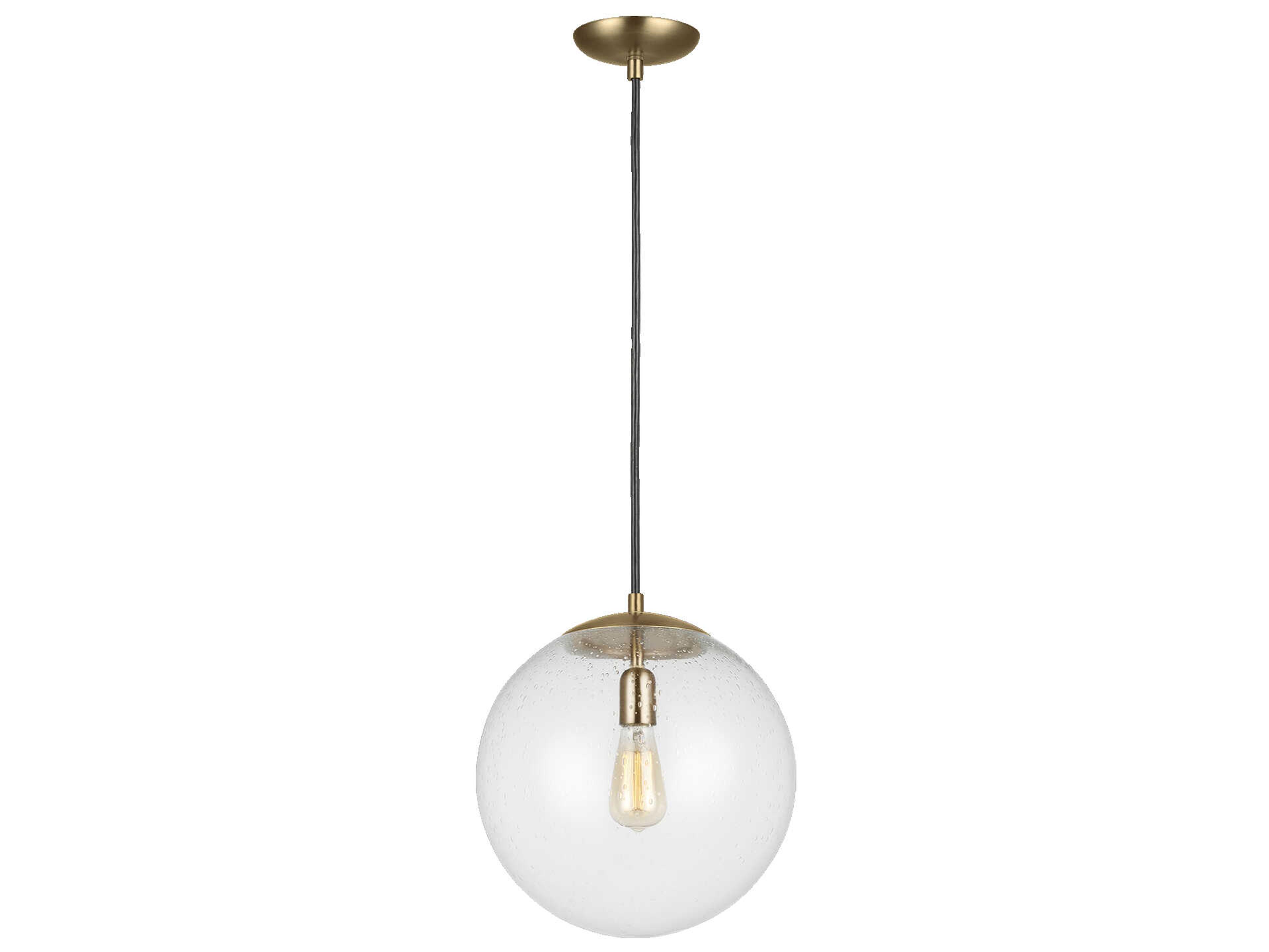 Visual Comfort Studio Leo 1-Light Satin Brass Globe Pendant