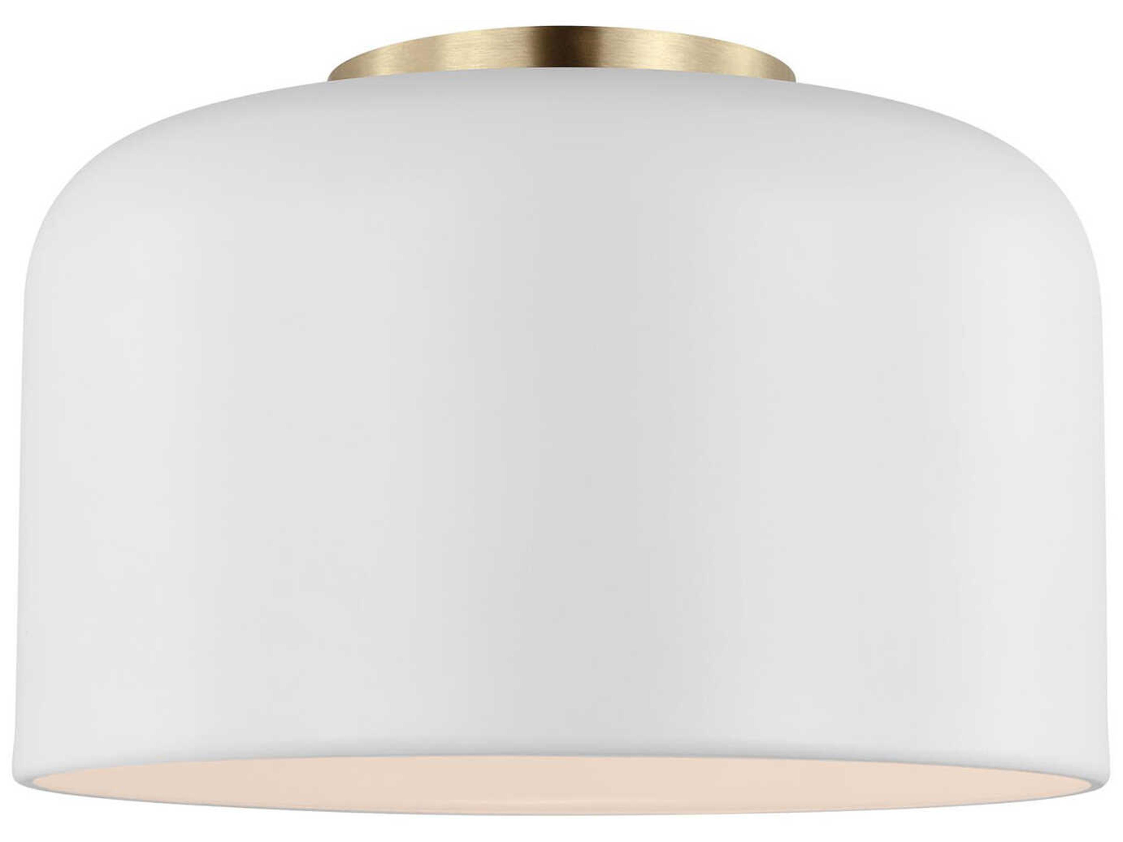 Visual Comfort Studio Malone 1-Light Matte White Dome Flush Mount