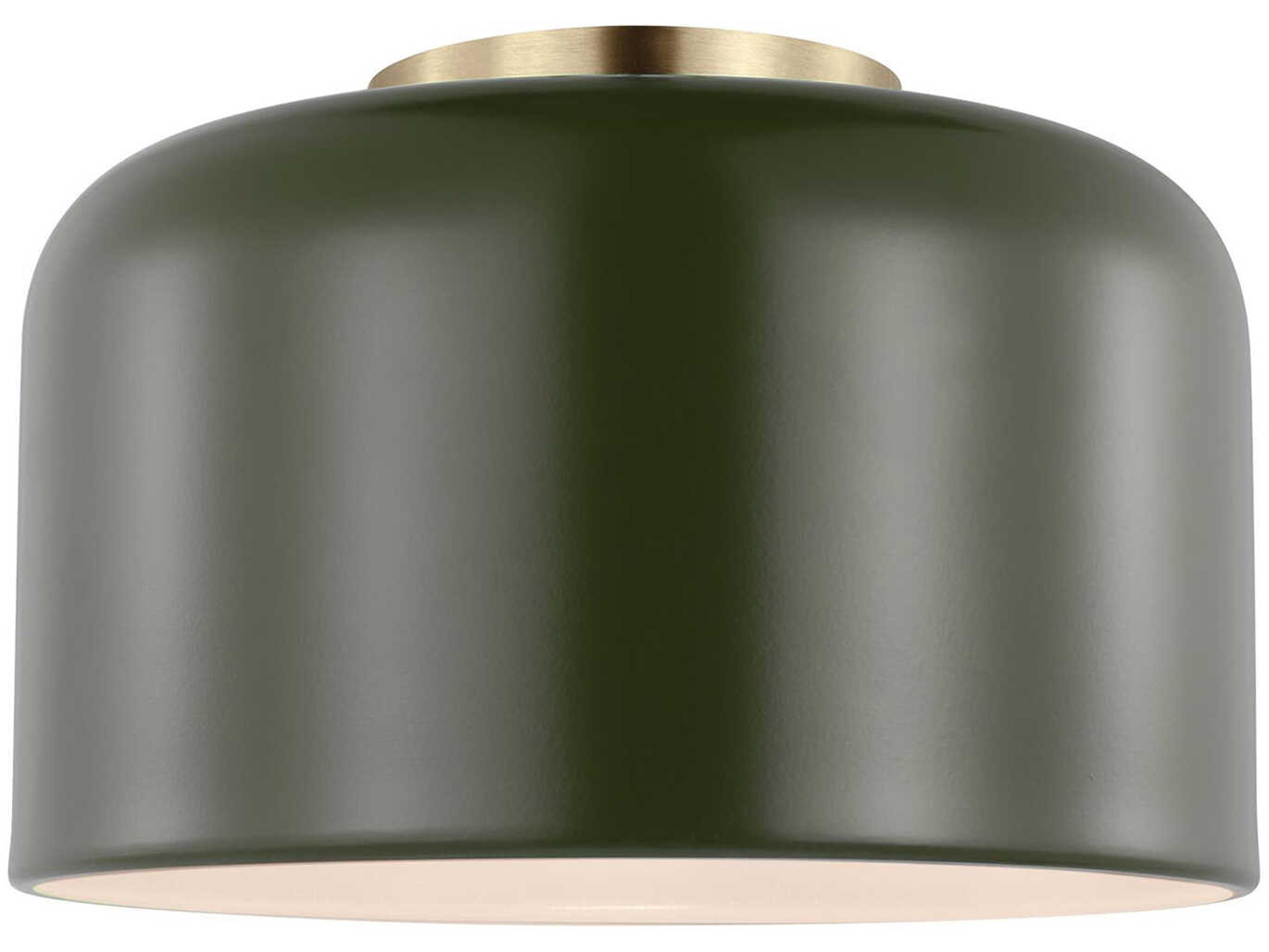 Visual Comfort Studio Malone 1-Light Olive Green Dome Flush Mount