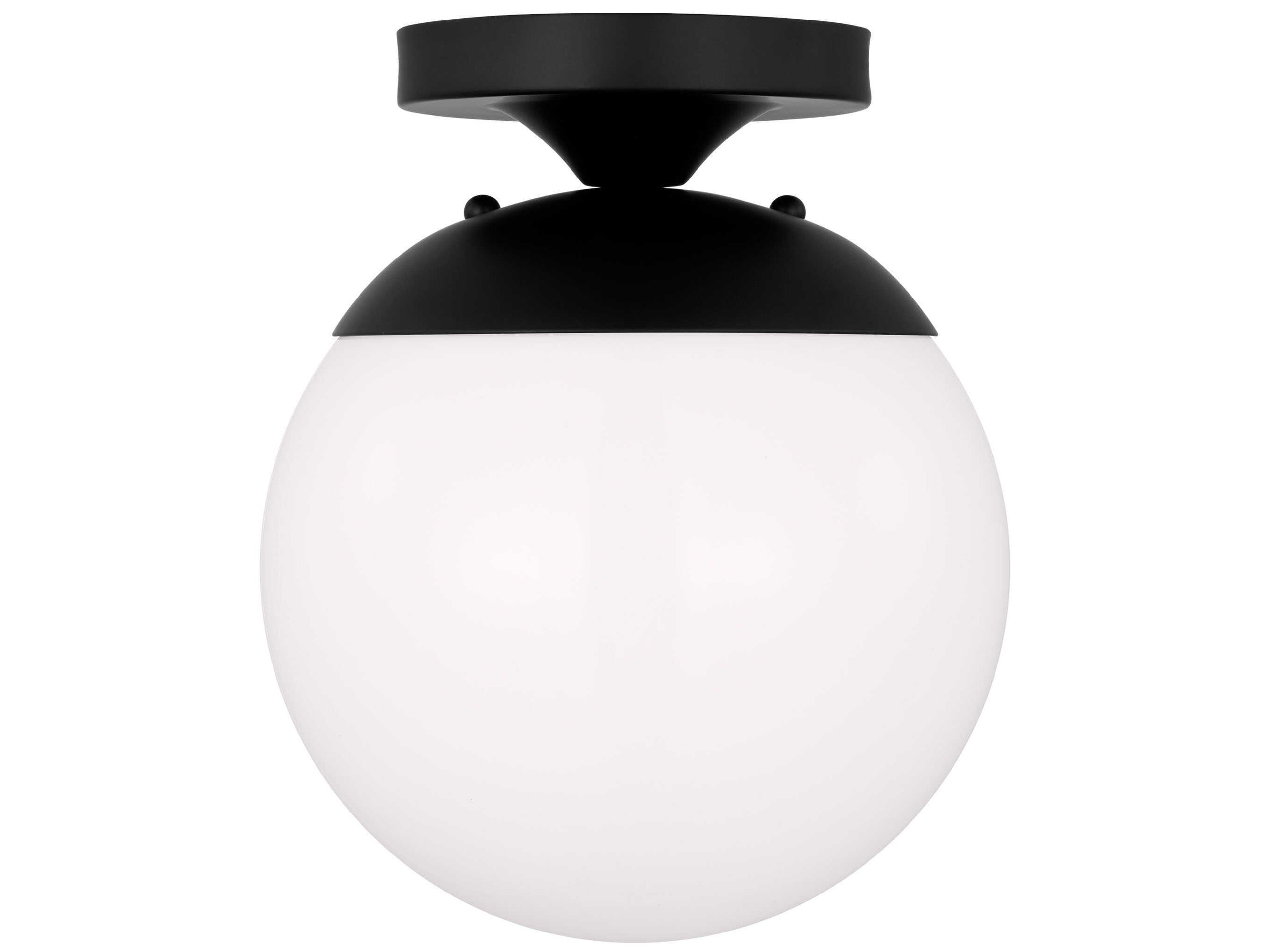 Visual Comfort Studio Leo 1-Light Midnight Black Globe Semi Flush Mount
