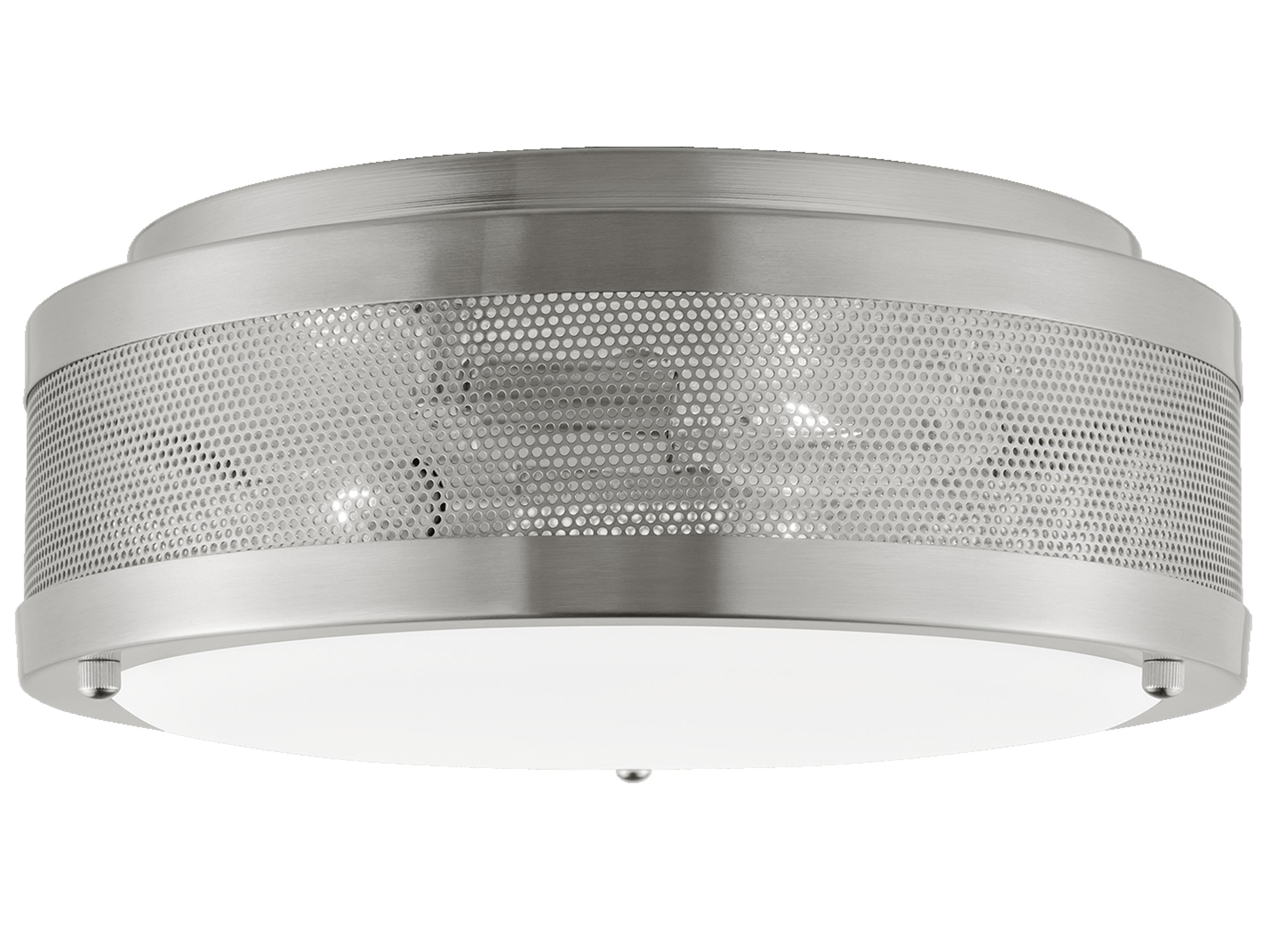 Visual Comfort Studio Vander 3-Light Brushed Nickel Flush Mount