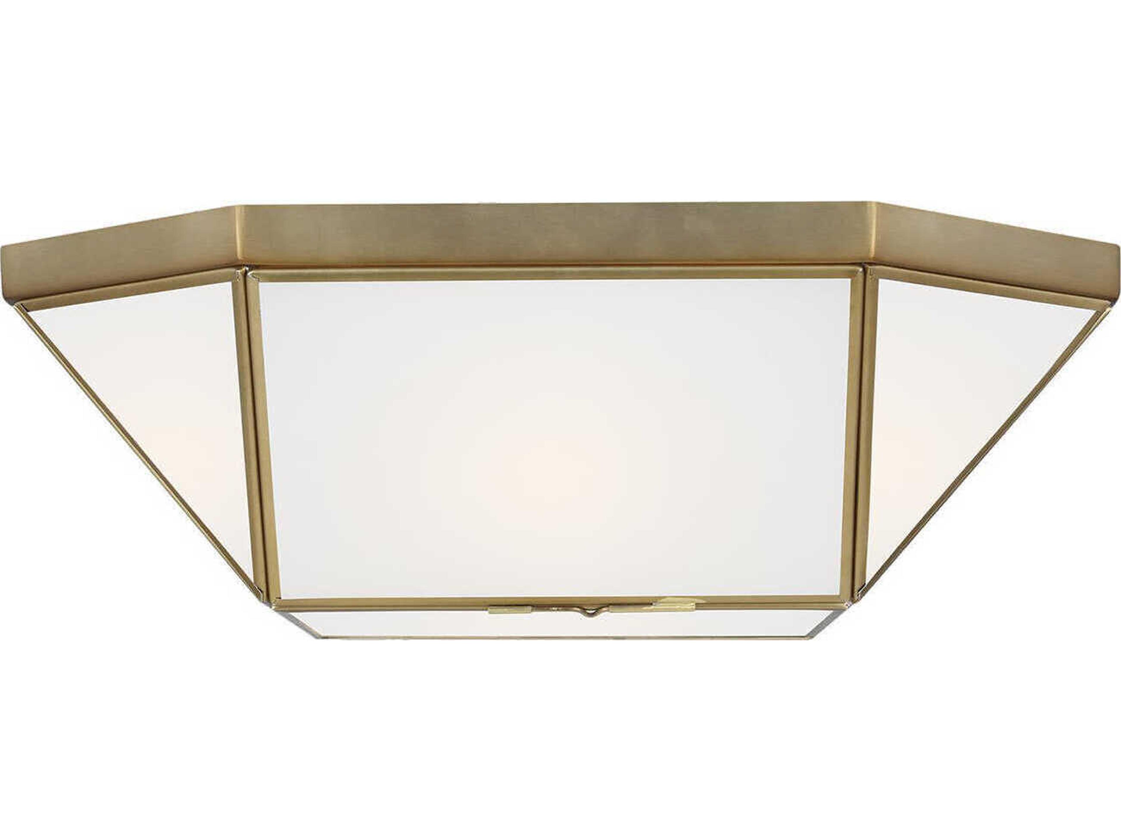 Visual Comfort Studio Morrison 2-Light Satin Brass Geometric Flush Mount