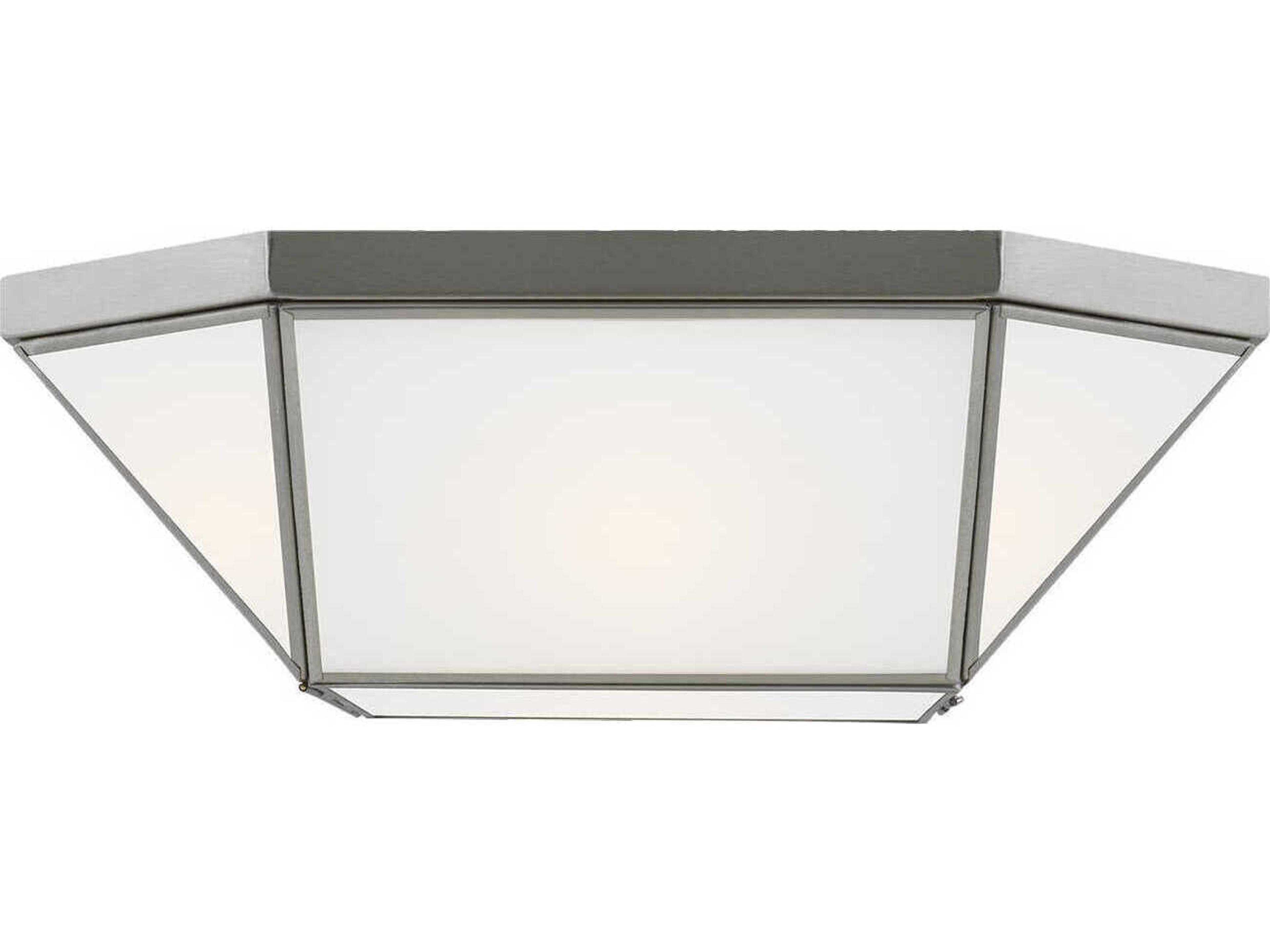 Visual Comfort Studio Morrison 2-Light Brushed Nickel Geometric Flush Mount