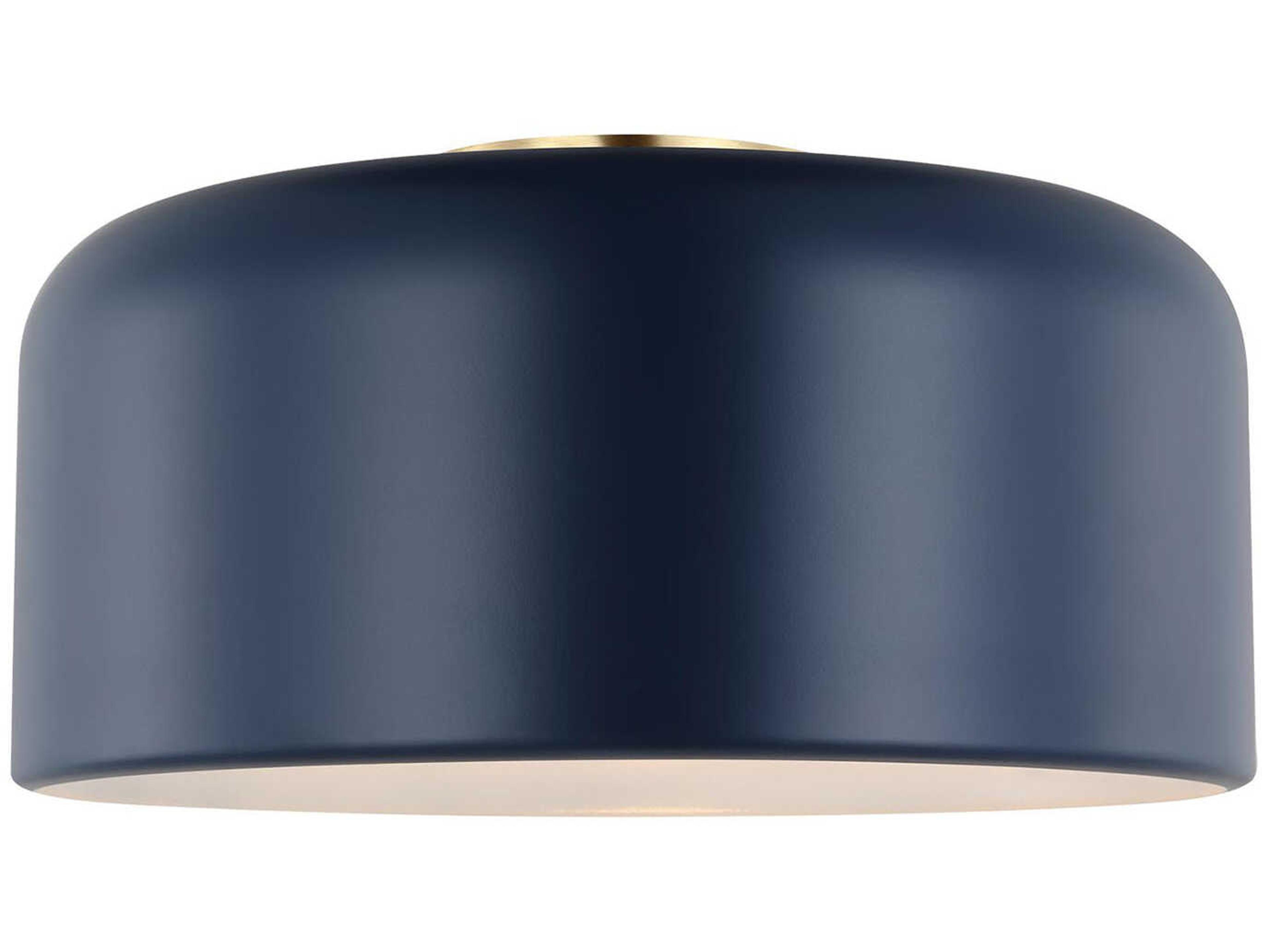 Visual Comfort Studio Malone 1-Light Navy Blue Dome Flush Mount