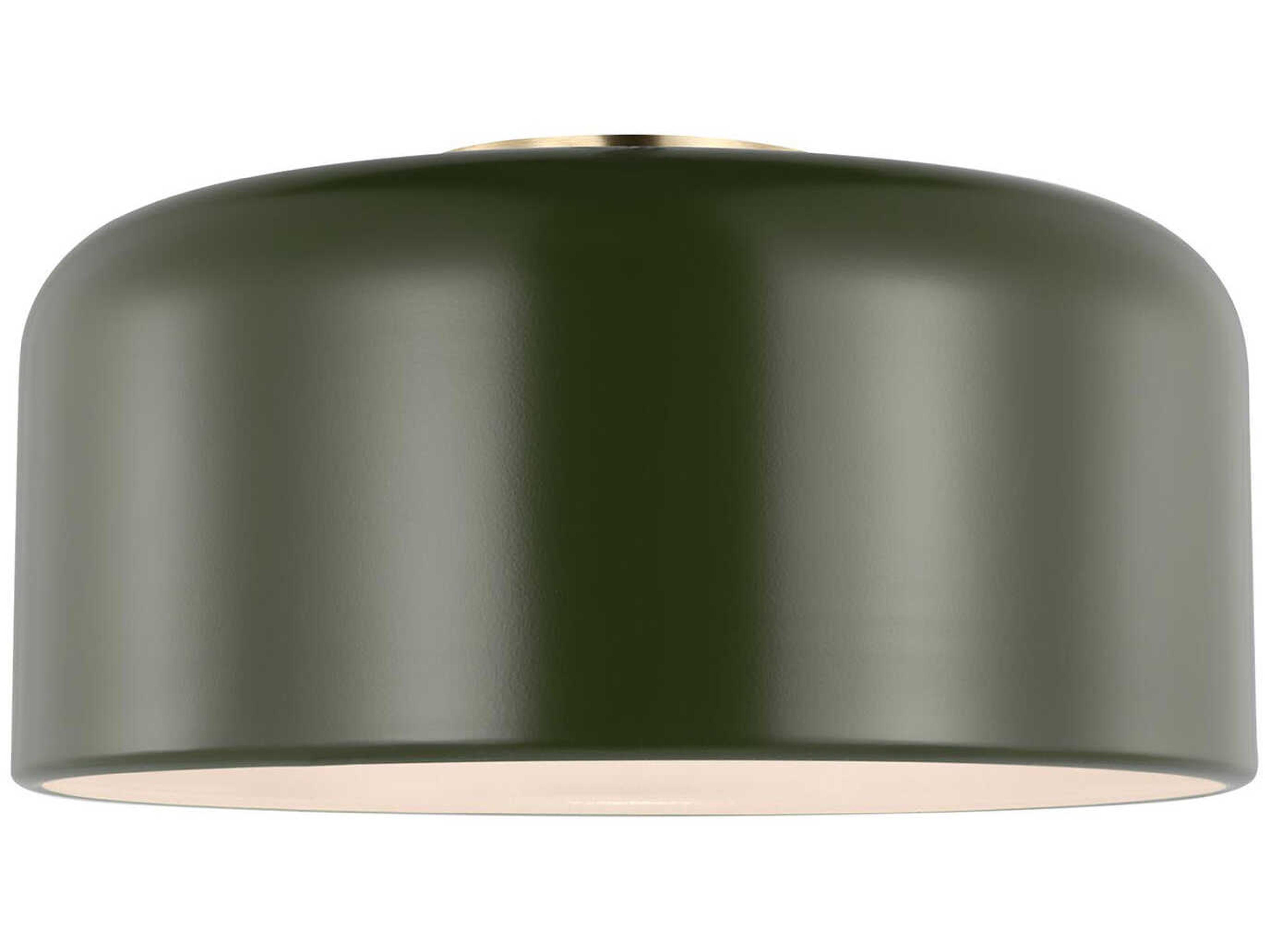 Visual Comfort Studio Malone 1-Light Olive Green Dome Flush Mount