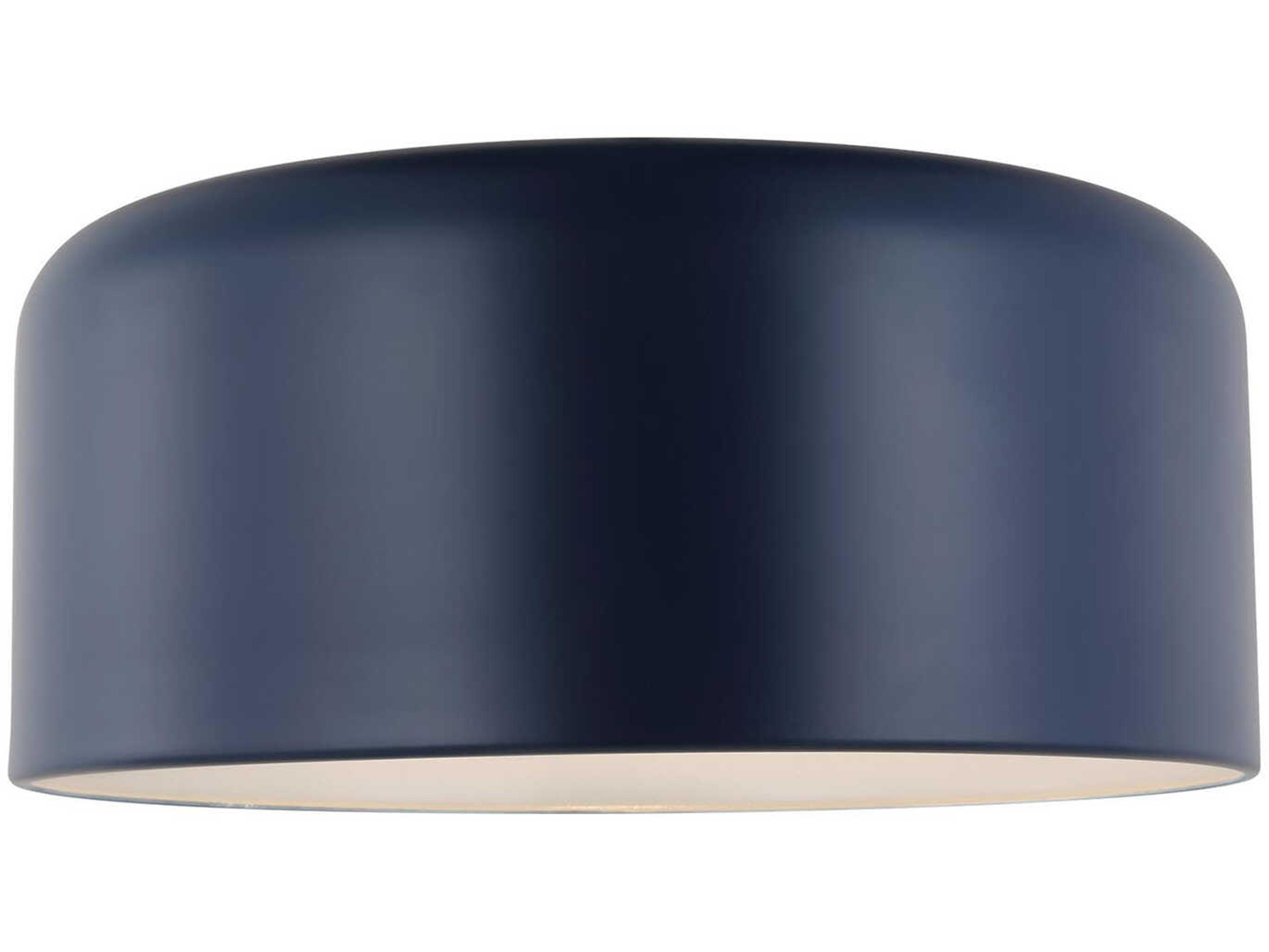 Visual Comfort Studio Malone 1-Light Navy Blue Dome Flush Mount
