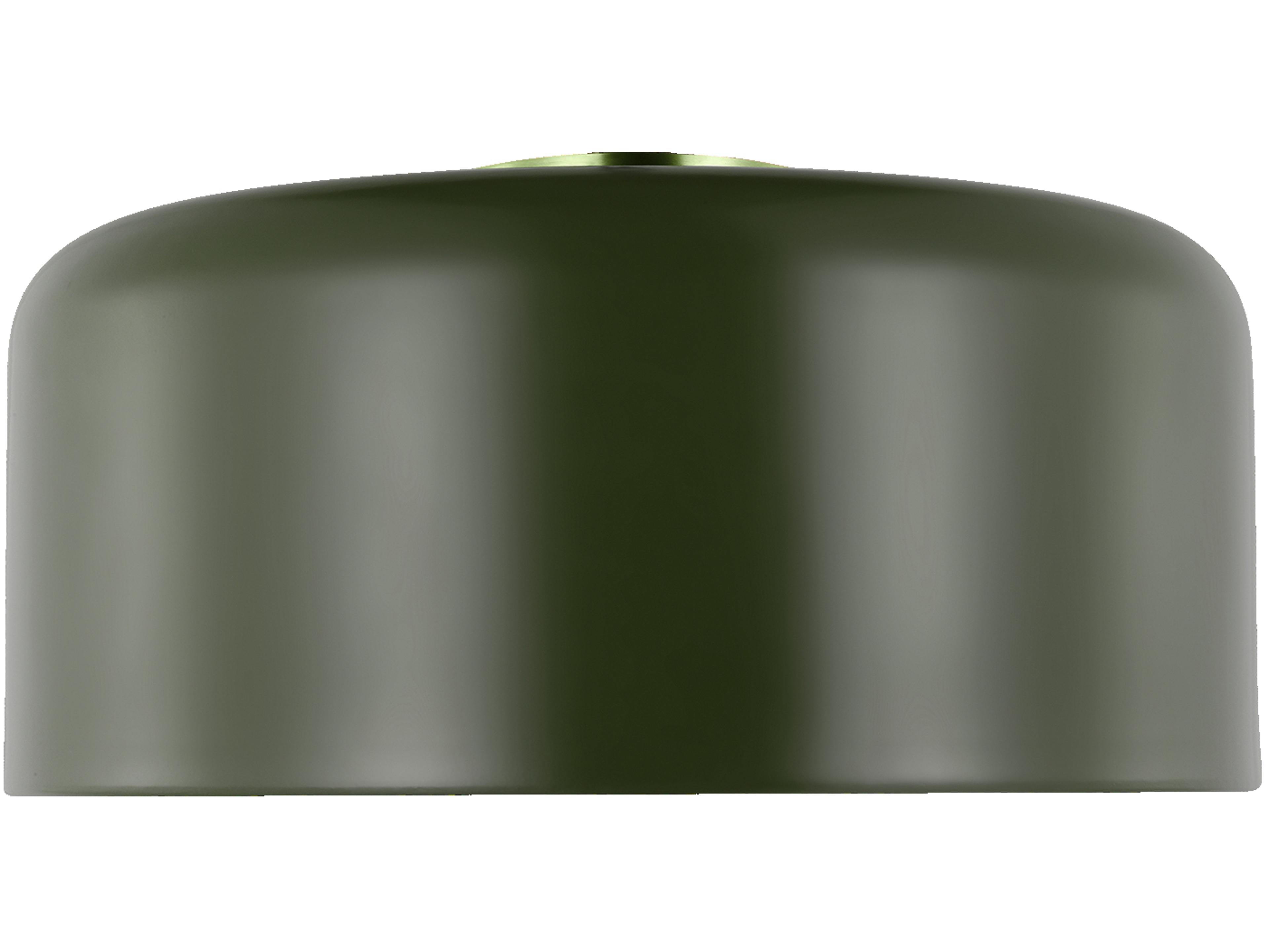 Visual Comfort Studio Malone 1-Light Olive Green Dome Flush Mount