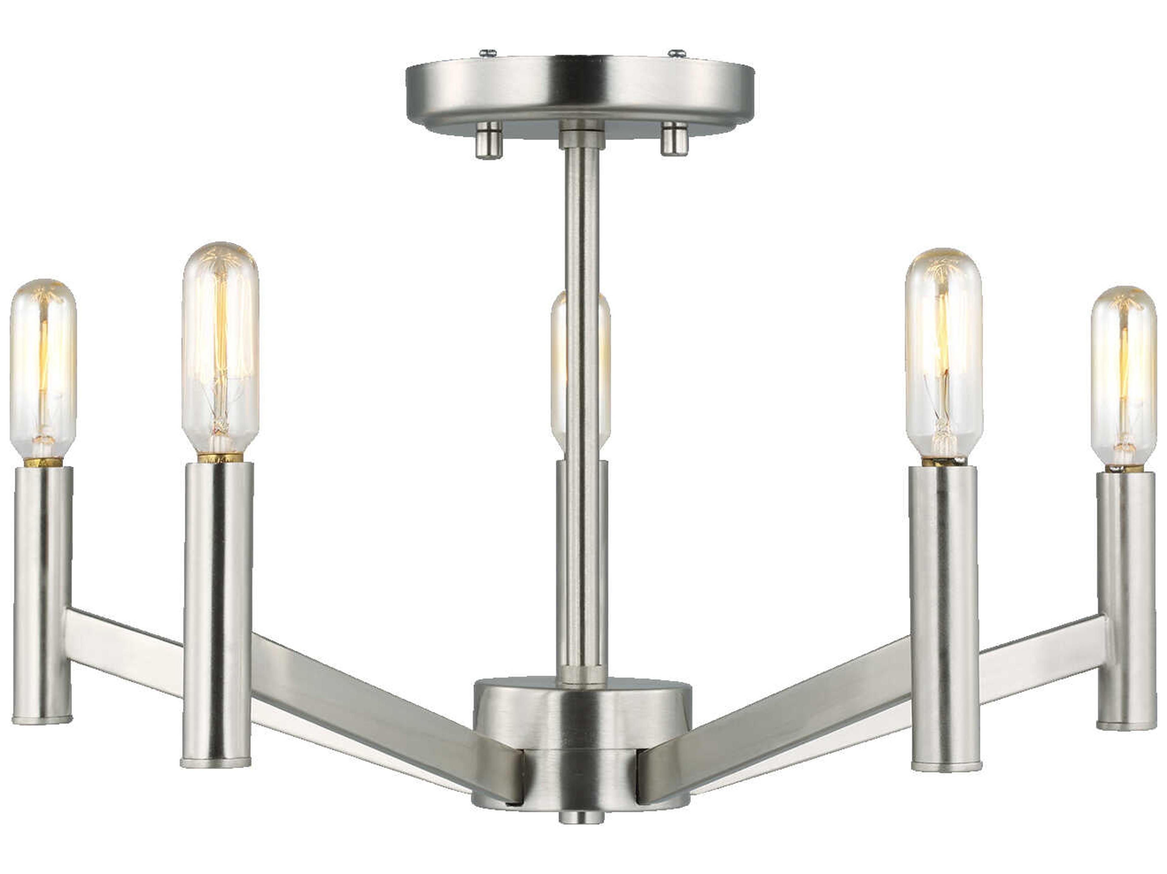Visual Comfort Studio Vector 5-Light Brushed Nickel Semi Flush Mount