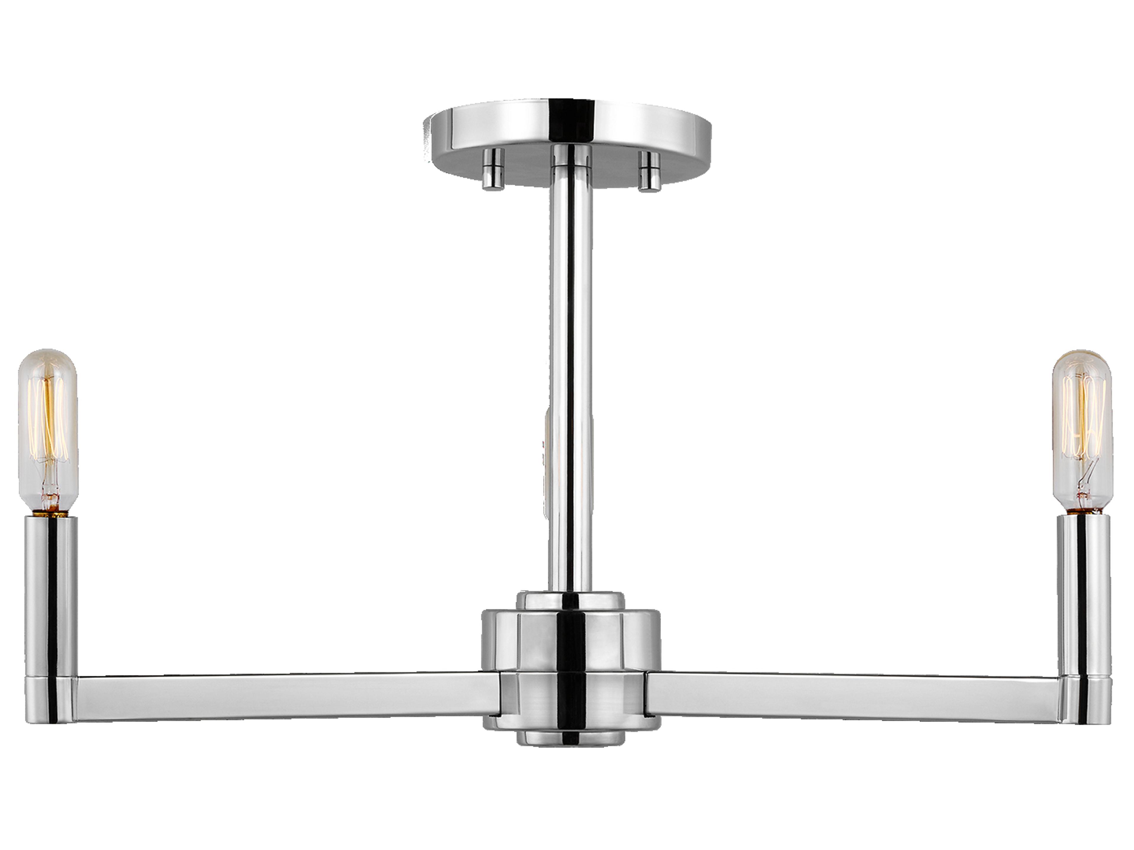 Visual Comfort Studio Fullton 3-Light Chrome Semi Flush Mount