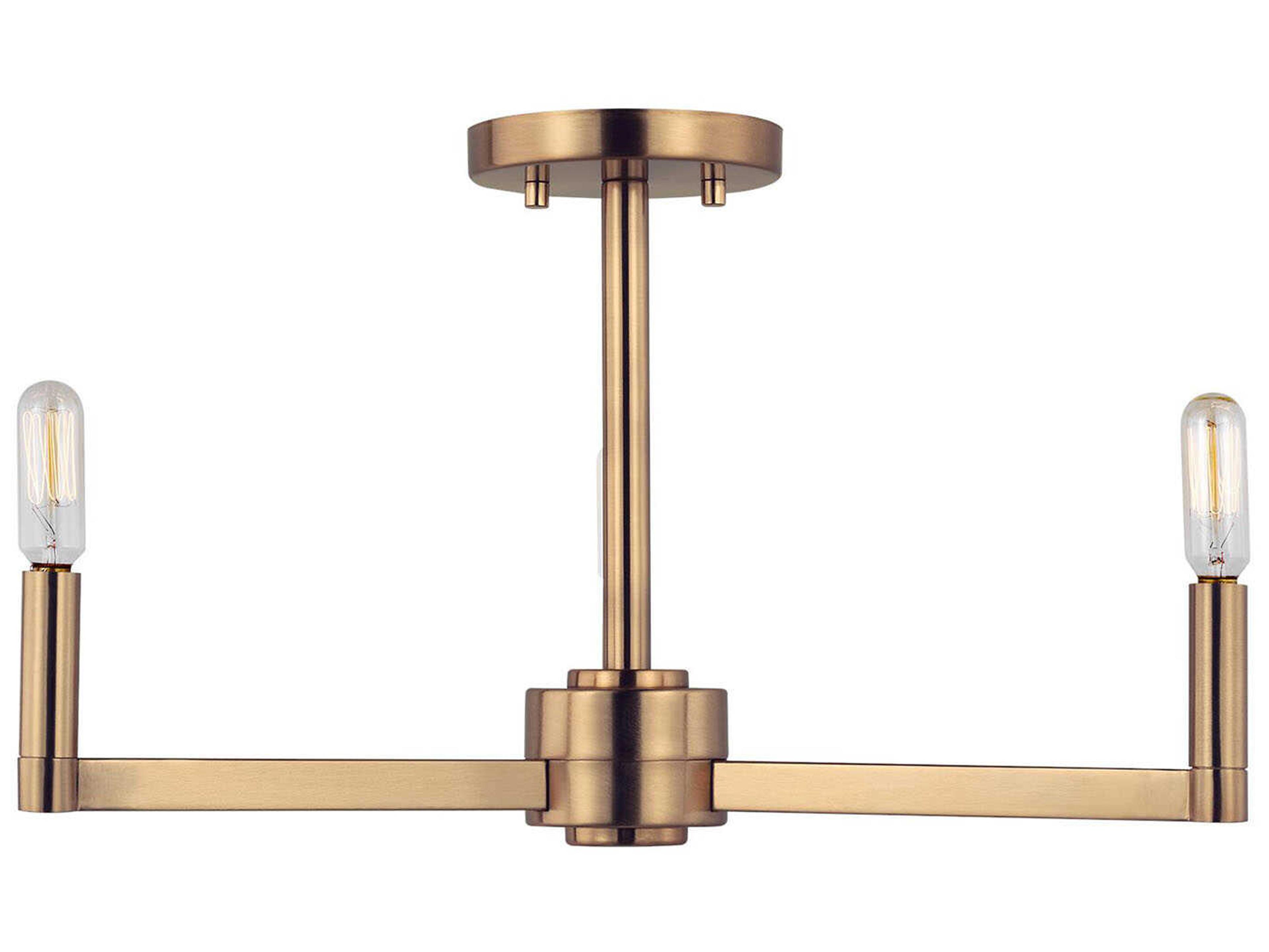 Visual Comfort Studio Fullton 3-Light Satin Brass Semi Flush Mount