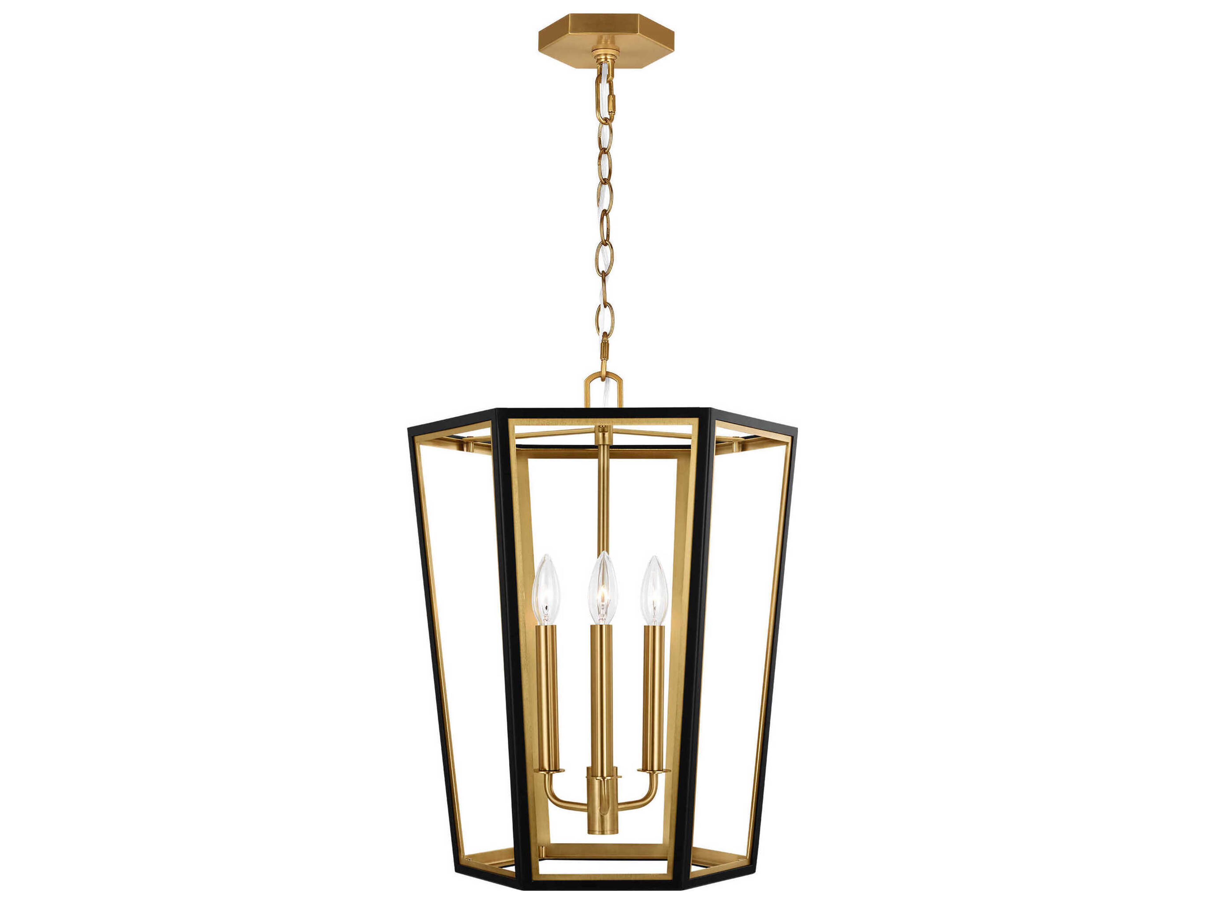Visual Comfort Studio Curt 3-Light Midnight Black Lantern Chandelier