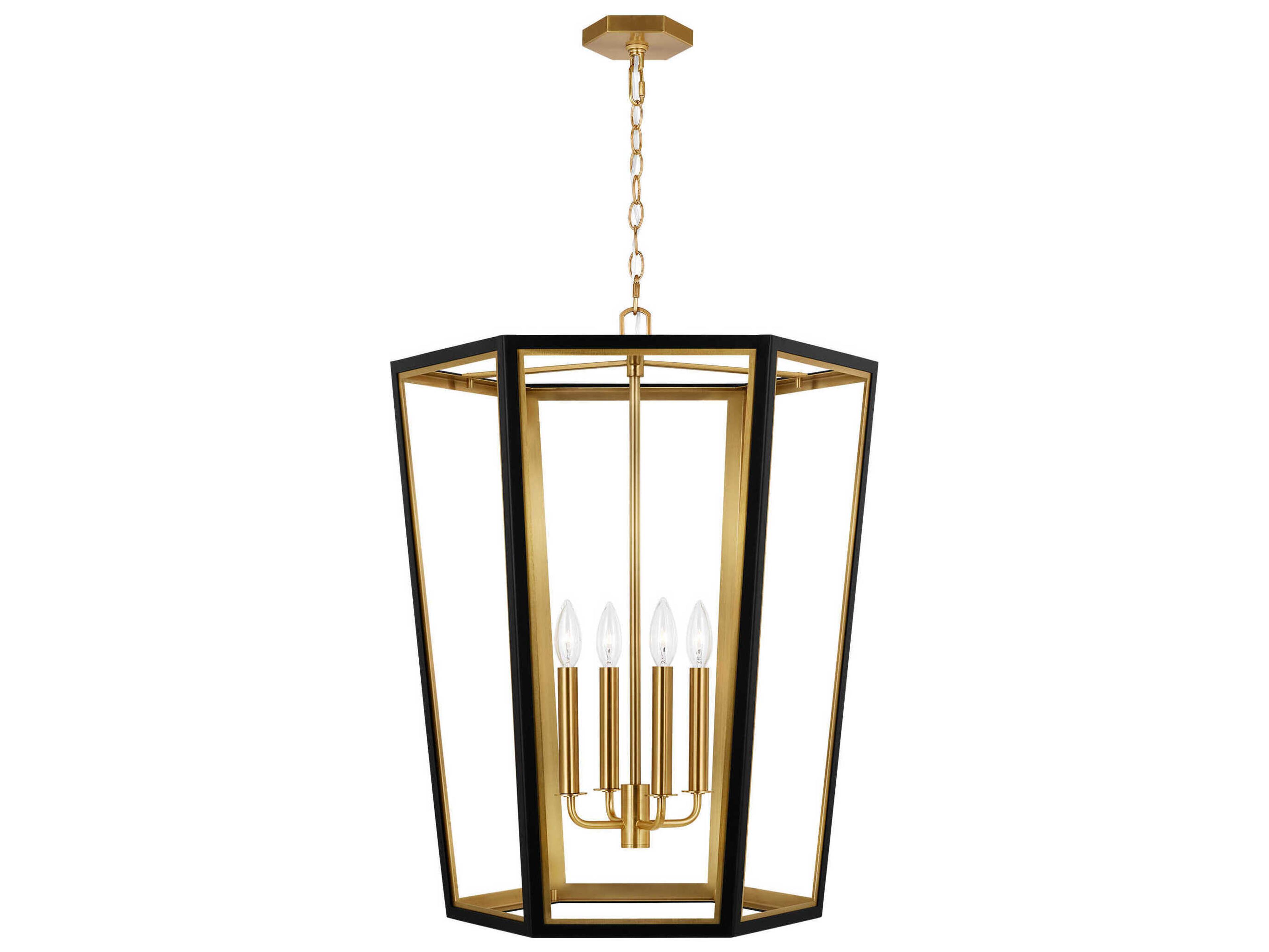 Visual Comfort Studio Curt 4-Light Midnight Black Lantern Chandelier