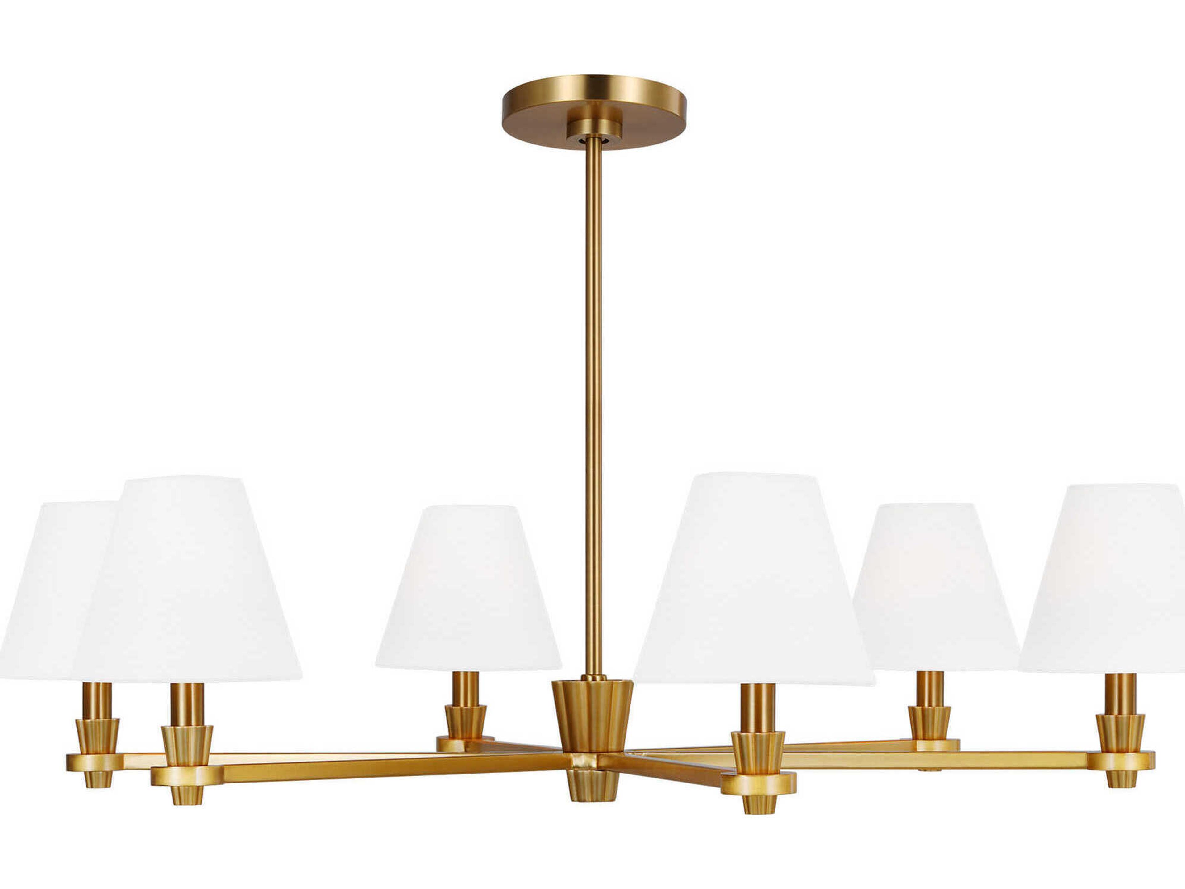 Visual Comfort Studio Paisley 6-Light Burnished Brass Empire Chandelier