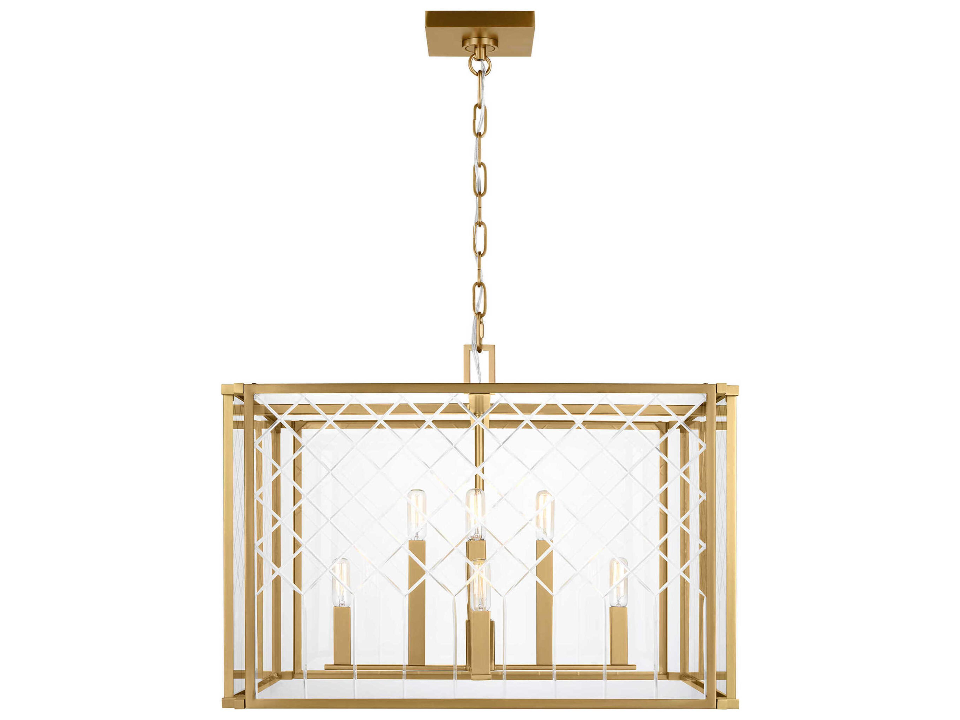 Visual Comfort Studio Erro 8-Light Burnished Brass Chandelier