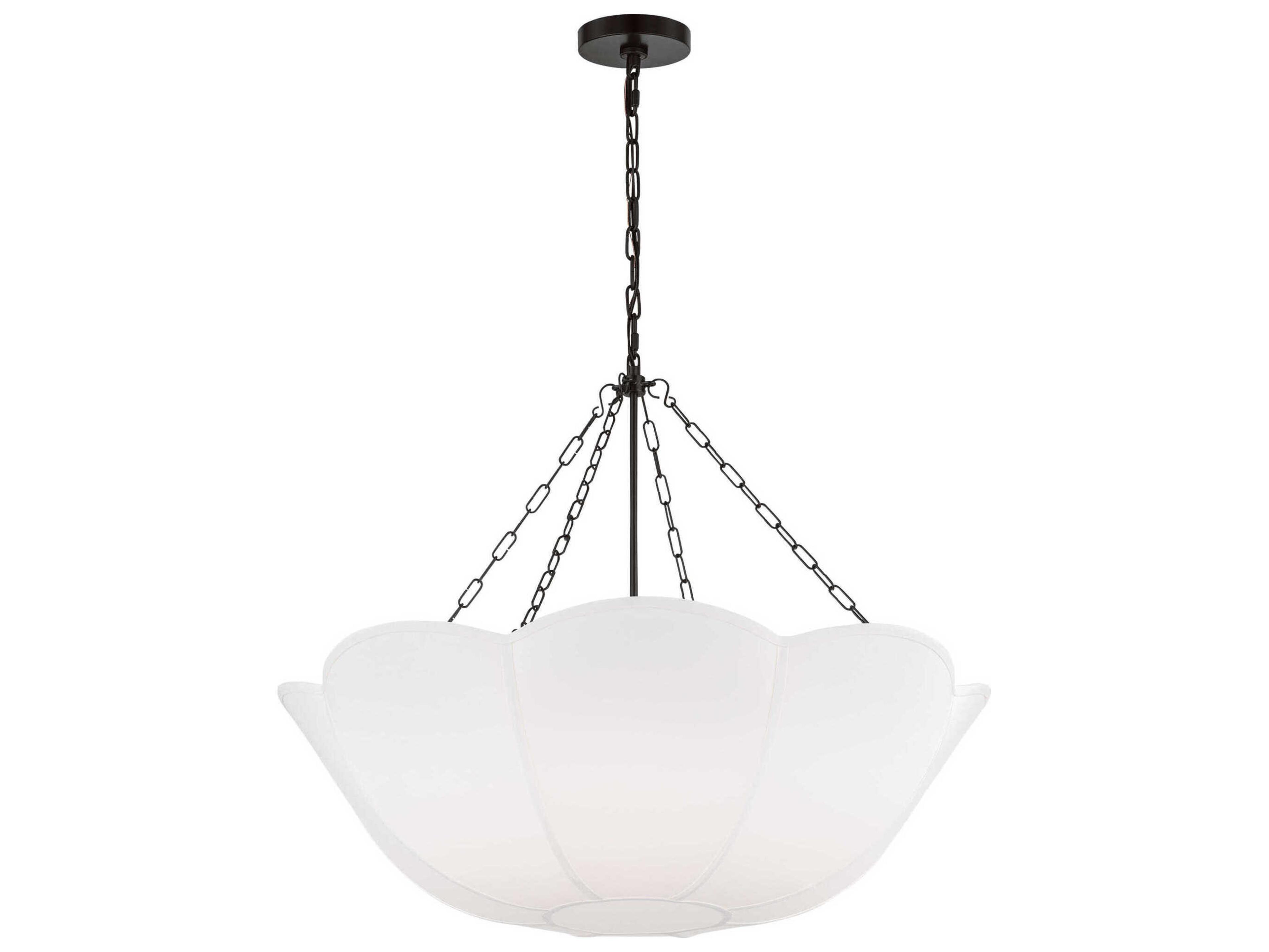 Visual Comfort Studio Stassi 4-Light Aged Iron Black Bowl Pendant
